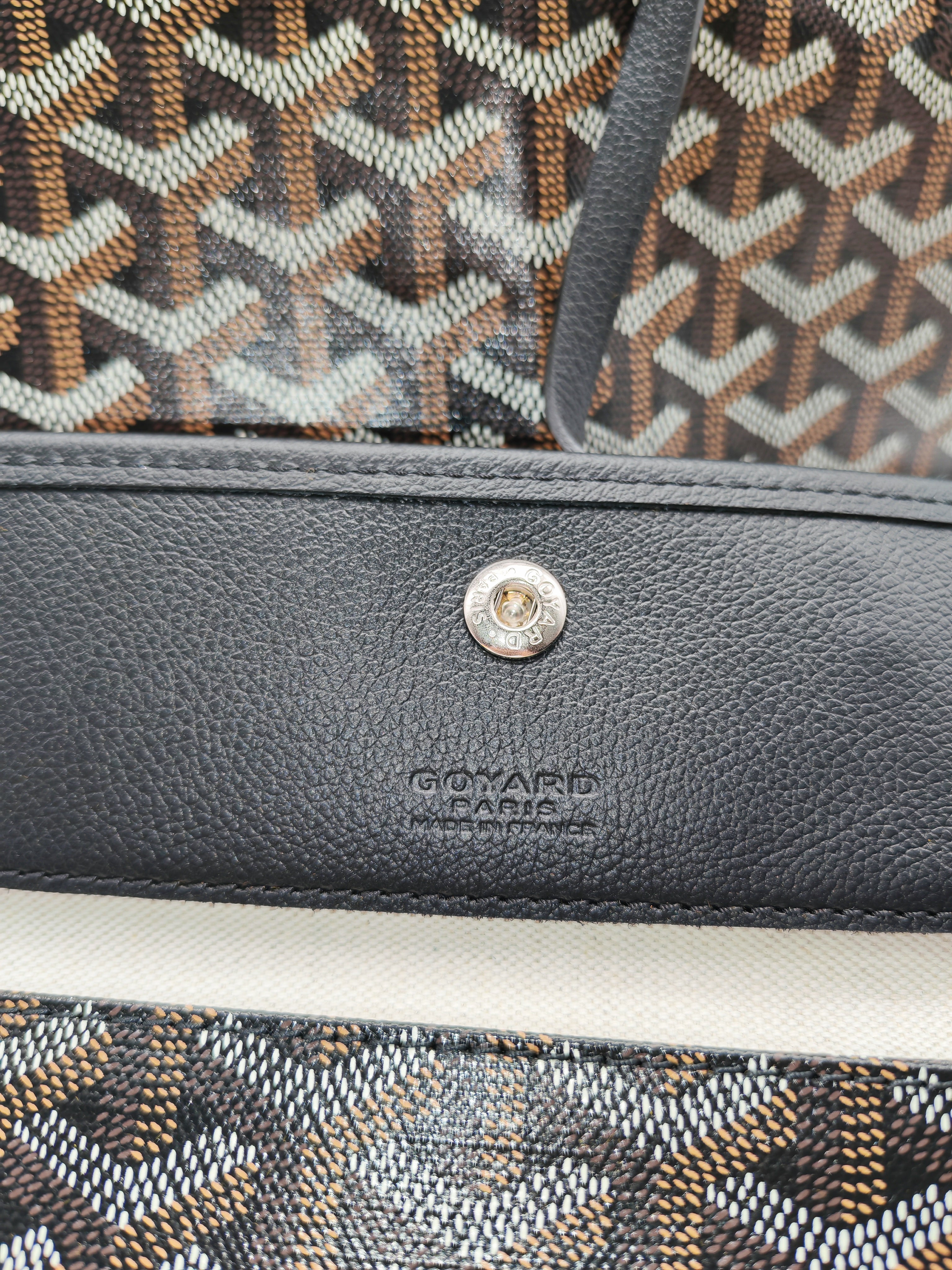 Goyard Saint Louis PM in Black Goyardine Canvas with Croc Universal Clip Charm | Purse Maison Luxury Bags Shop