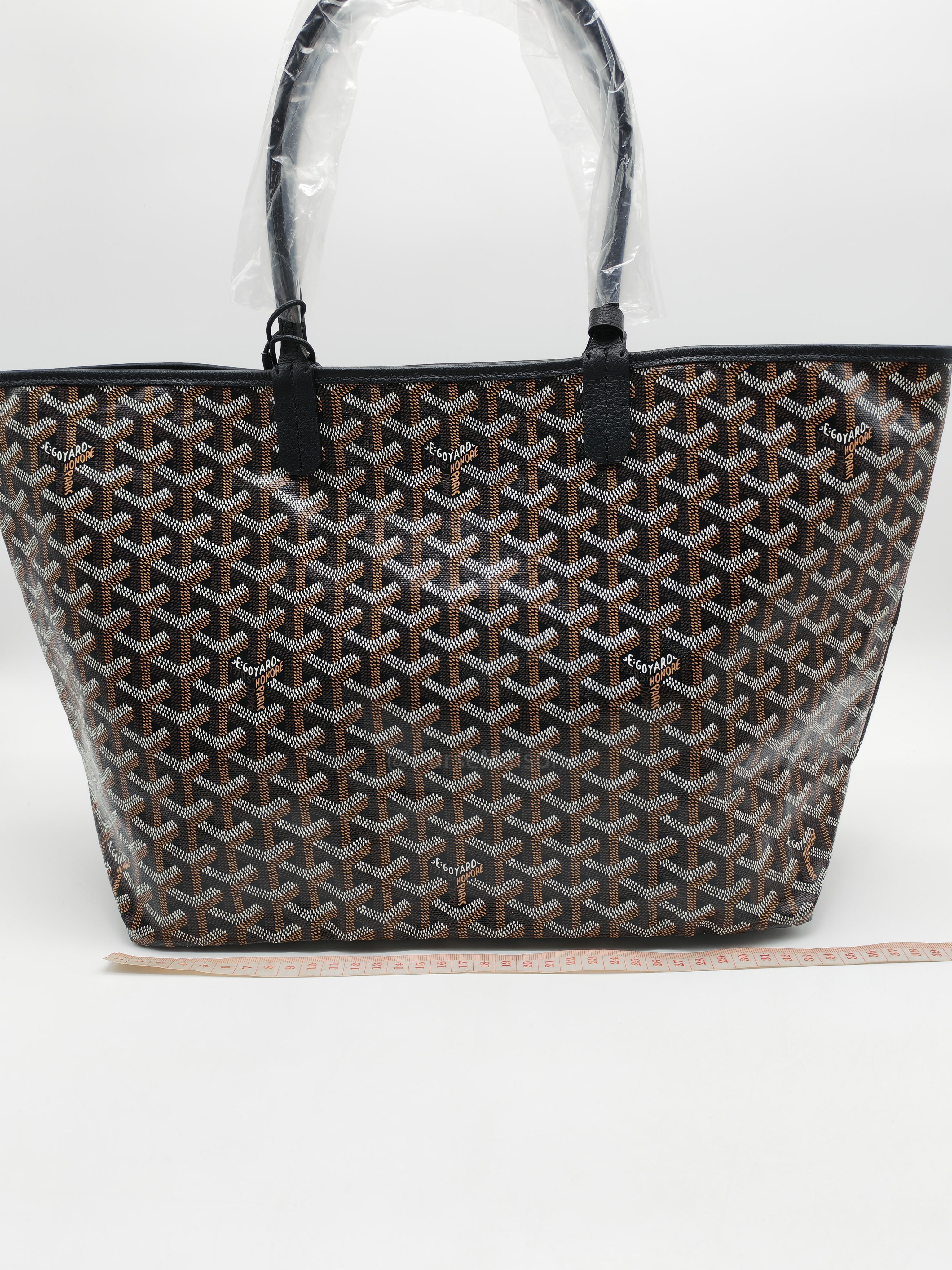 Goyard Saint Louis PM in Black Goyardine Canvas with Croc Universal Clip Charm | Purse Maison Luxury Bags Shop