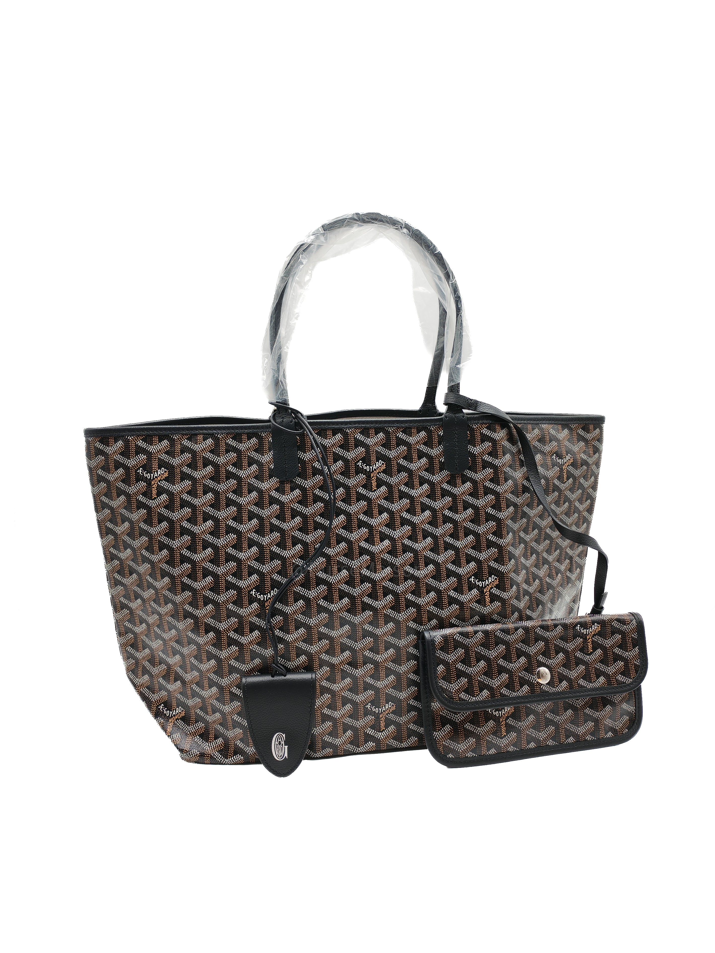 Goyard Saint Louis PM in Black Goyardine Canvas with Croc Universal Clip Charm | Purse Maison Luxury Bags Shop