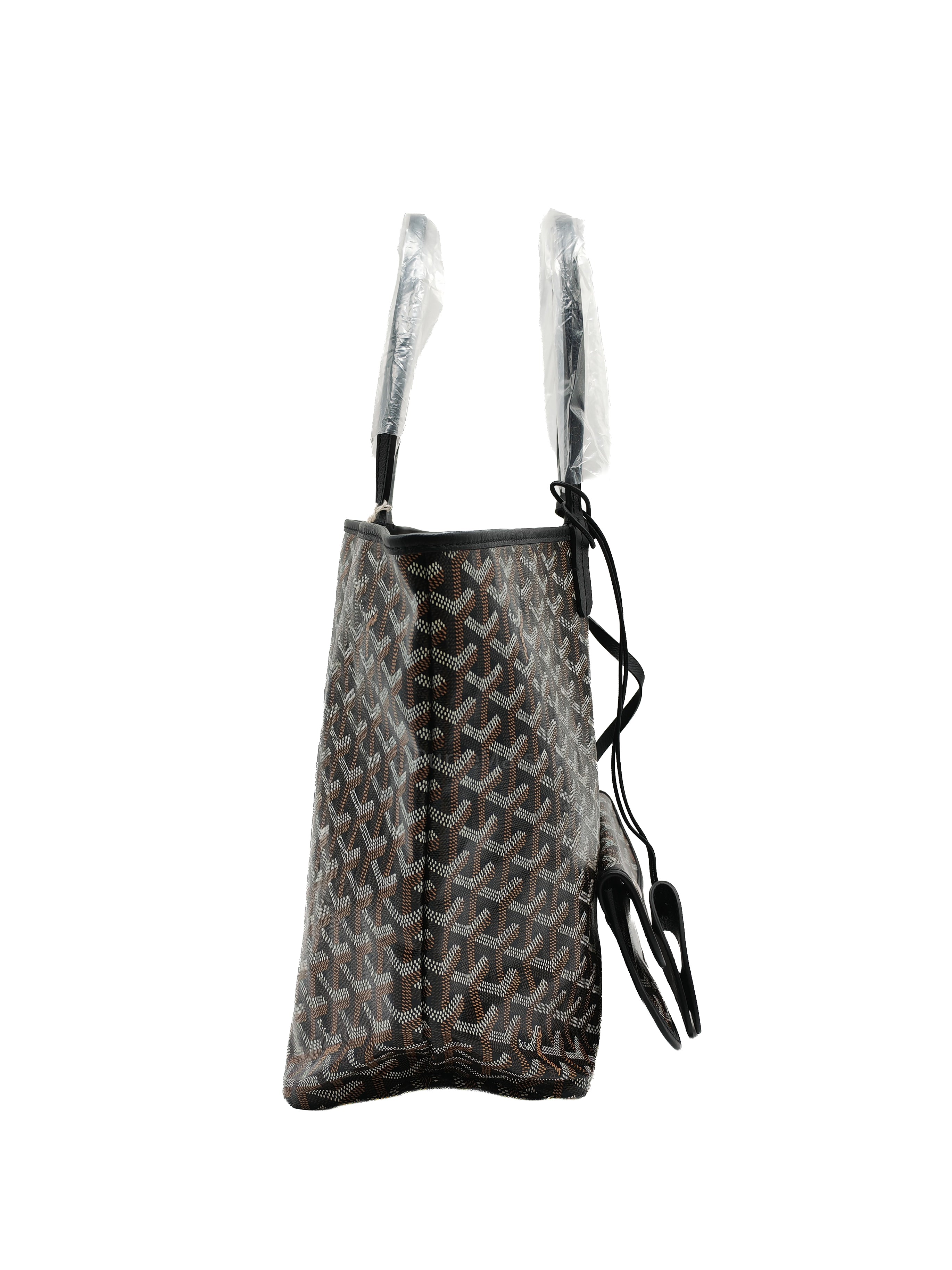 Goyard Saint Louis PM in Black Goyardine Canvas with Croc Universal Clip Charm | Purse Maison Luxury Bags Shop