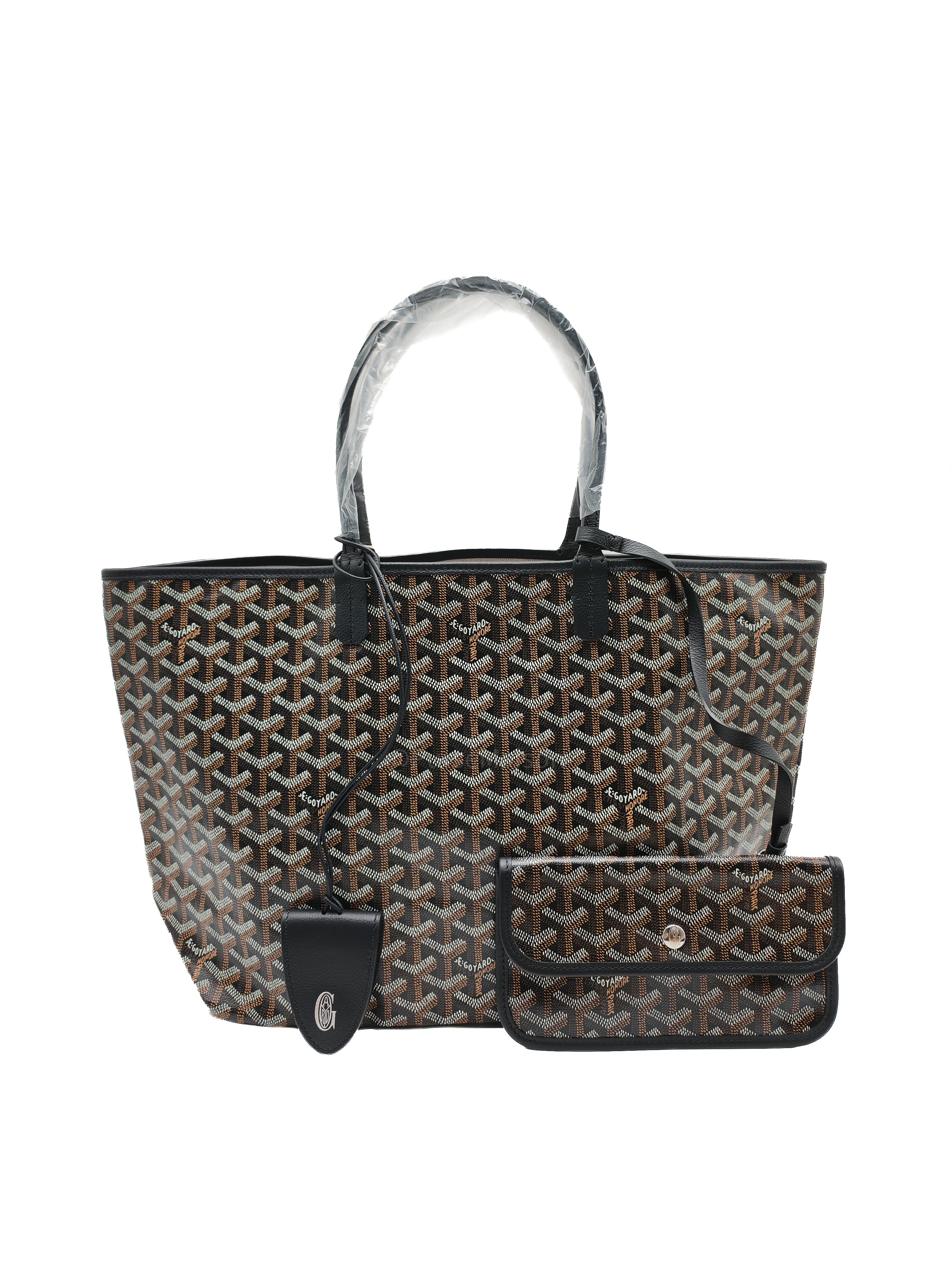 Goyard Saint Louis PM in Black Goyardine Canvas with Croc Universal Clip Charm | Purse Maison Luxury Bags Shop