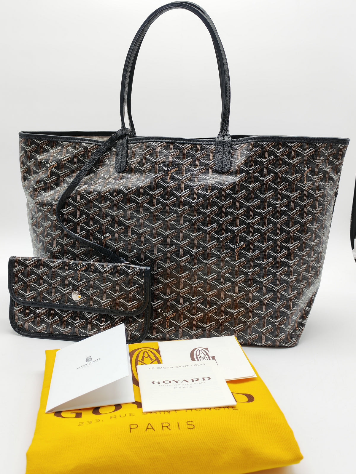 Goyard Saint Louis PM in Black/Noir Goyardine Canvas | Purse Maison Luxury Bags Shop