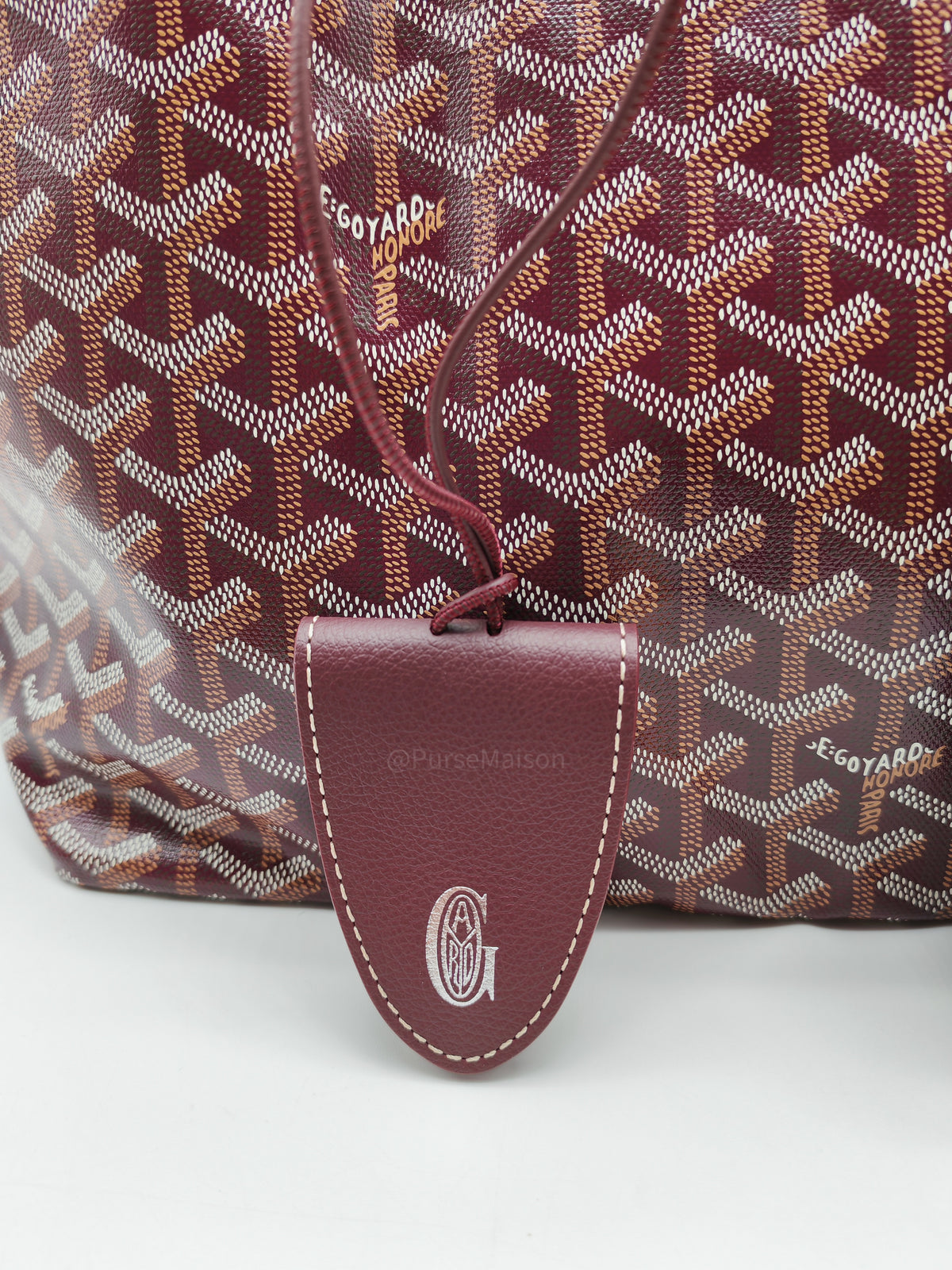 Goyard Saint Louis PM in Bordeaux Goyardine Canvas with Croc Universal Clip Charm | Purse Maison Luxury Bags Shop