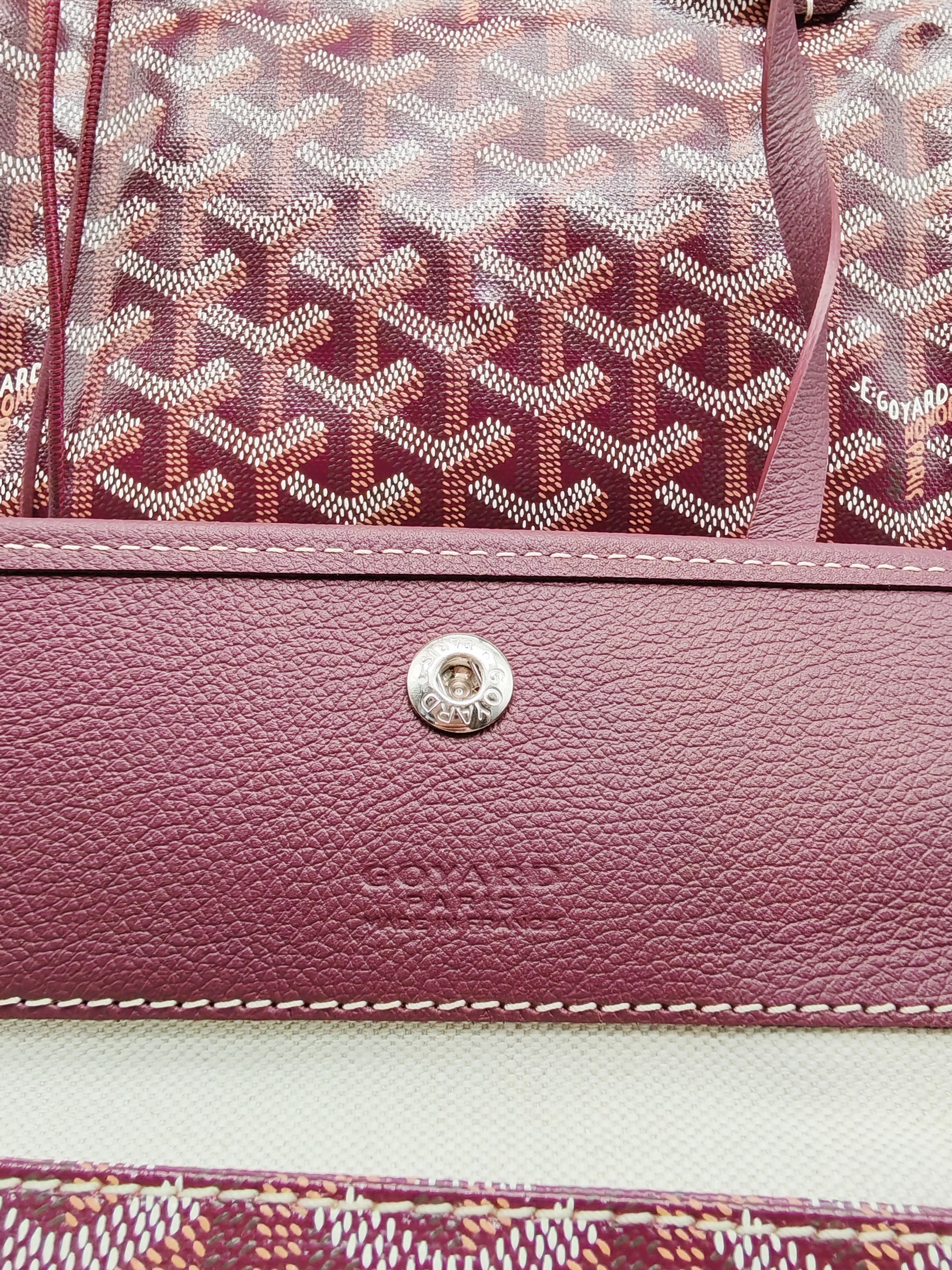Goyard Saint Louis PM in Bordeaux Goyardine Canvas with Croc Universal Clip Charm | Purse Maison Luxury Bags Shop