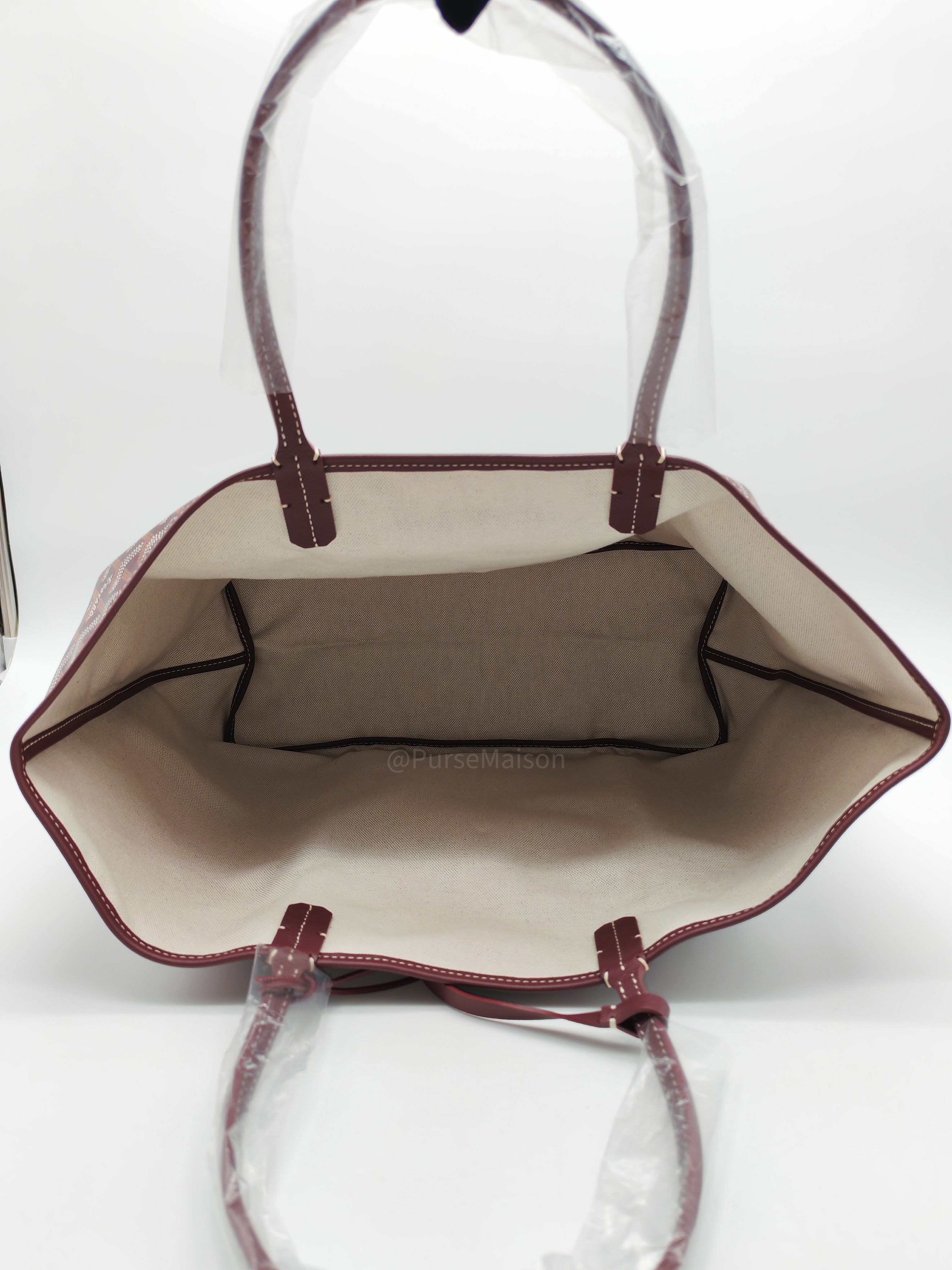 Goyard Saint Louis PM in Bordeaux Goyardine Canvas with Croc Universal Clip Charm | Purse Maison Luxury Bags Shop