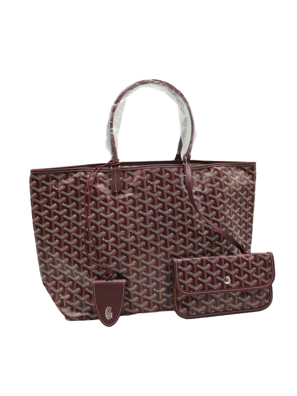 Goyard Saint Louis PM in Bordeaux Goyardine Canvas with Croc Universal Clip Charm | Purse Maison Luxury Bags Shop
