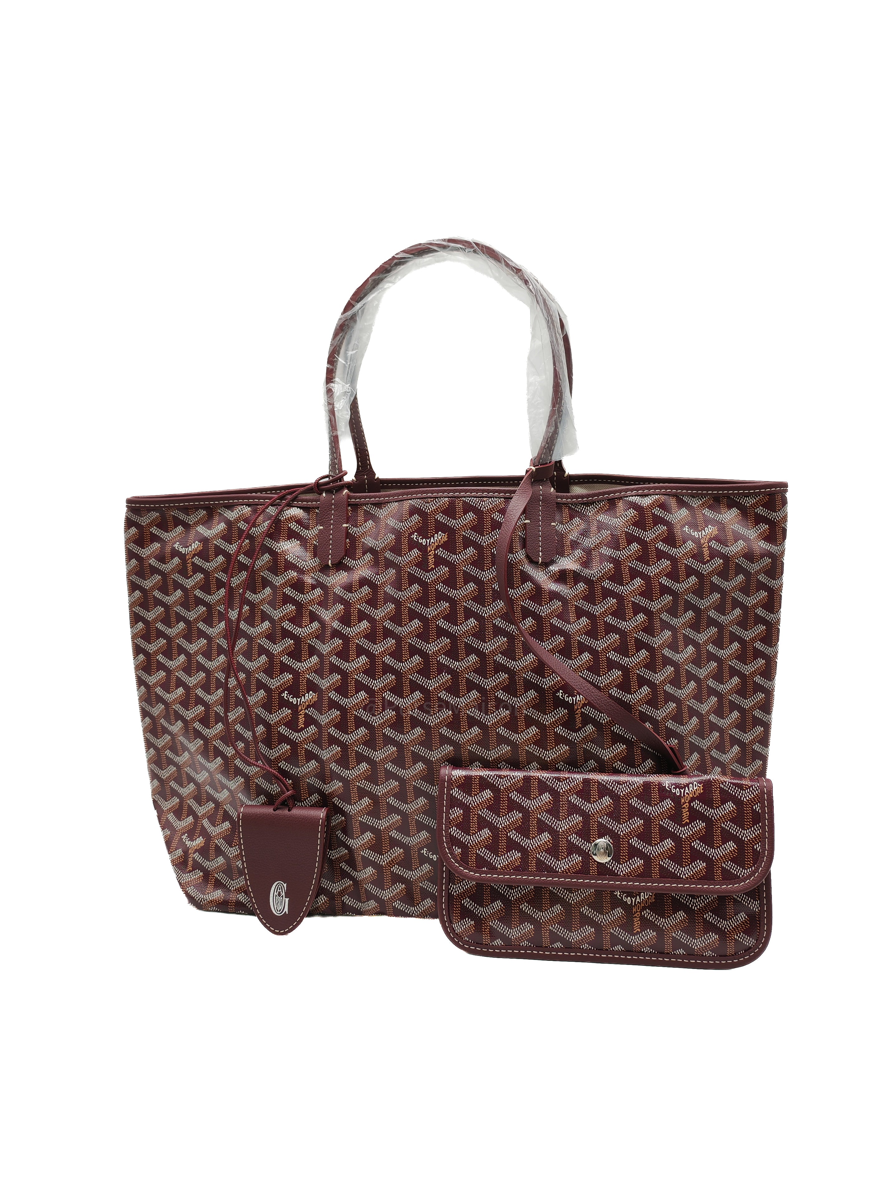 Goyard Saint Louis PM in Bordeaux Goyardine Canvas with Croc Universal Clip Charm | Purse Maison Luxury Bags Shop