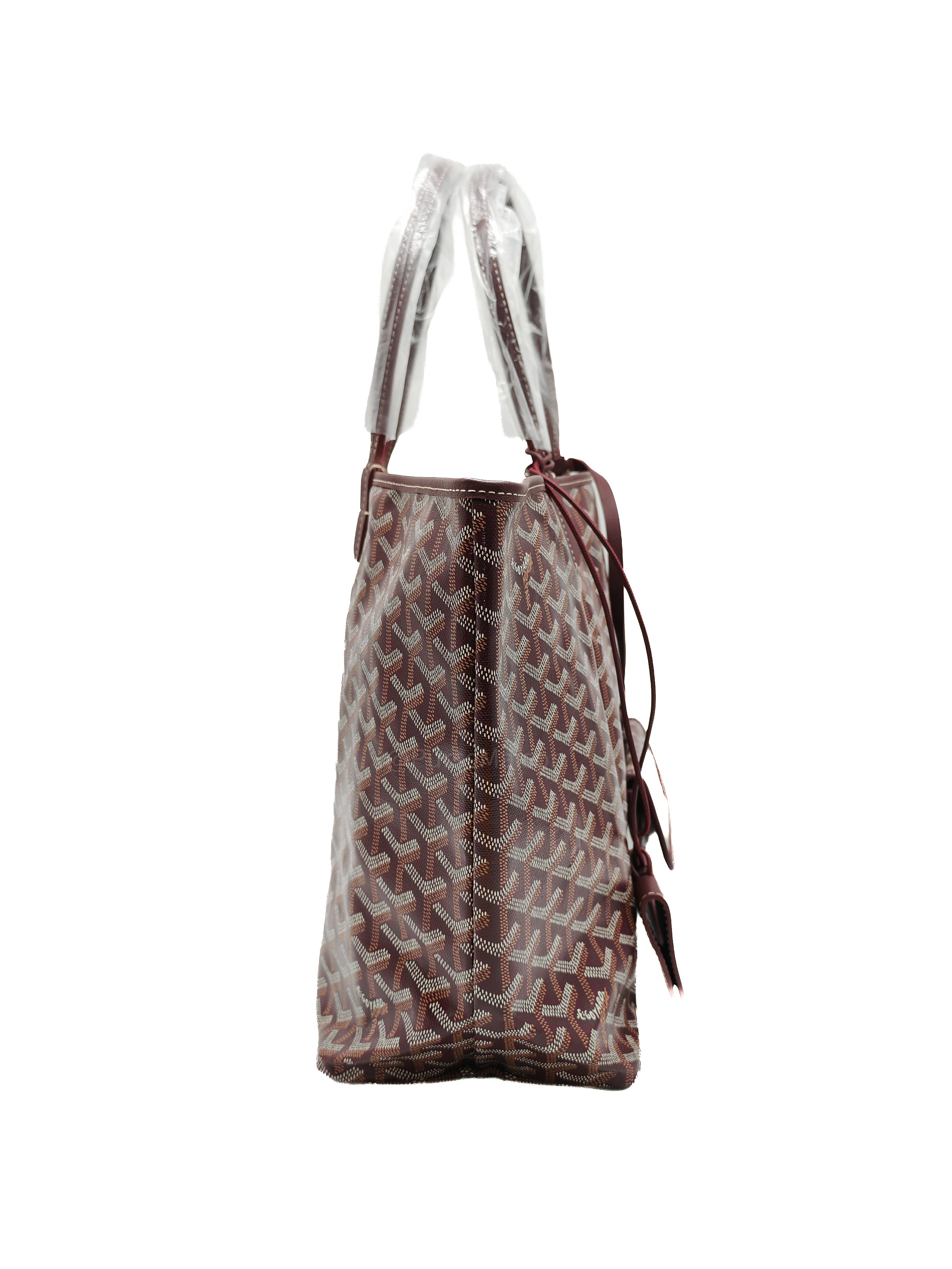 Goyard Saint Louis PM in Bordeaux Goyardine Canvas with Croc Universal Clip Charm | Purse Maison Luxury Bags Shop