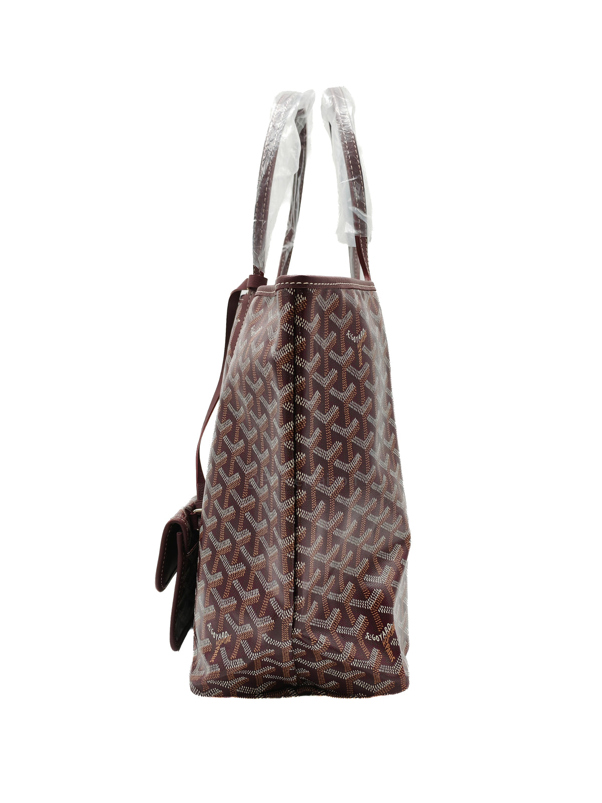 Goyard Saint Louis PM in Bordeaux Goyardine Canvas with Croc Universal Clip Charm | Purse Maison Luxury Bags Shop