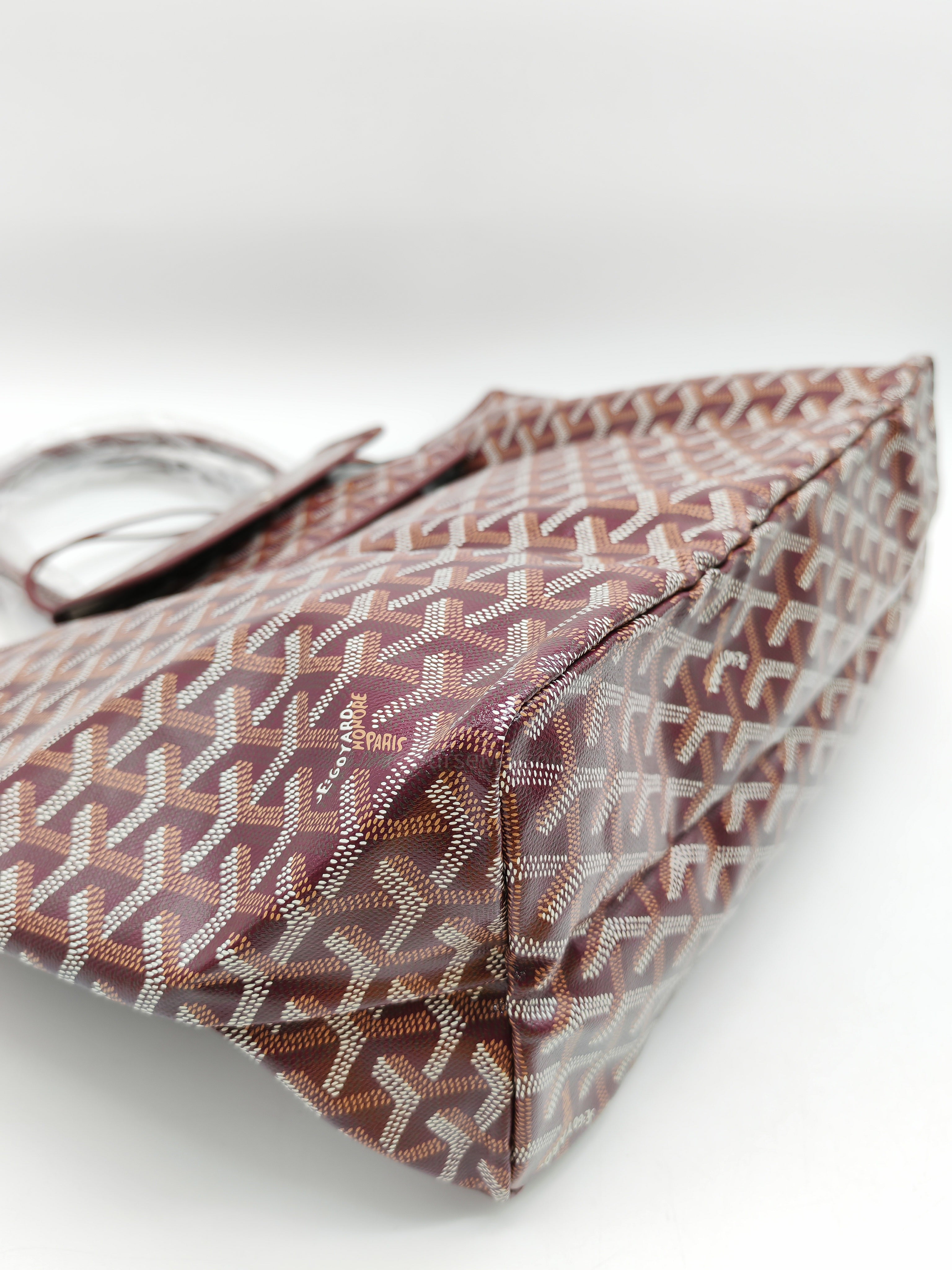 Goyard Saint Louis PM in Bordeaux Goyardine Canvas with Croc Universal Clip Charm | Purse Maison Luxury Bags Shop