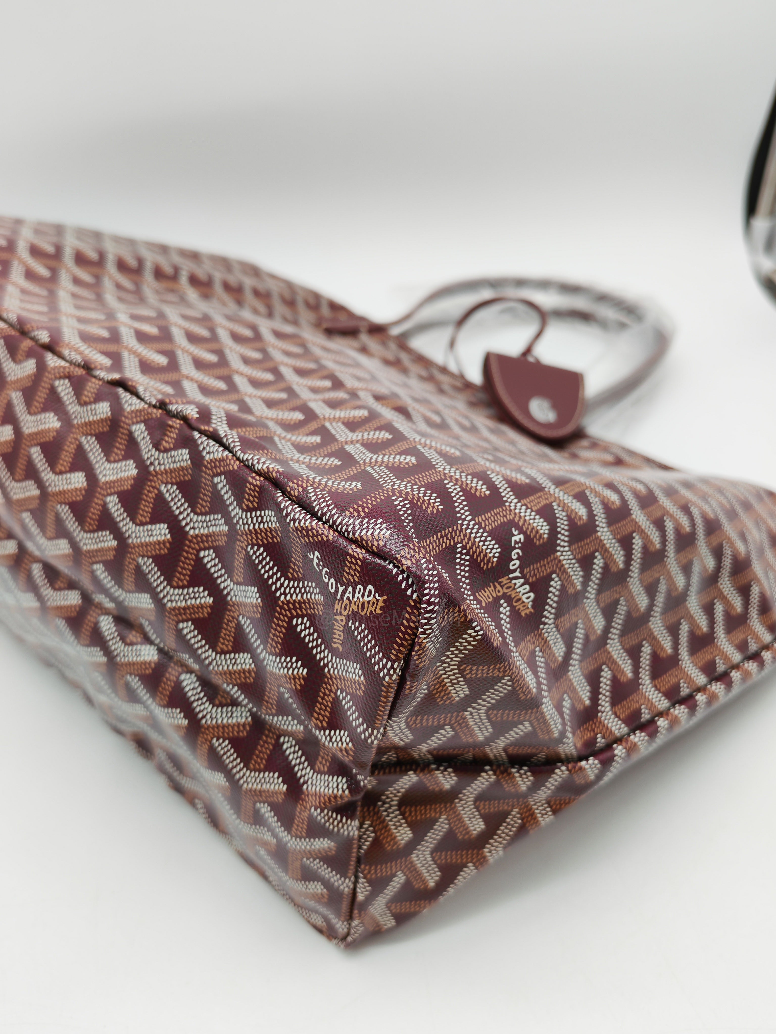 Goyard Saint Louis PM in Bordeaux Goyardine Canvas with Croc Universal Clip Charm | Purse Maison Luxury Bags Shop