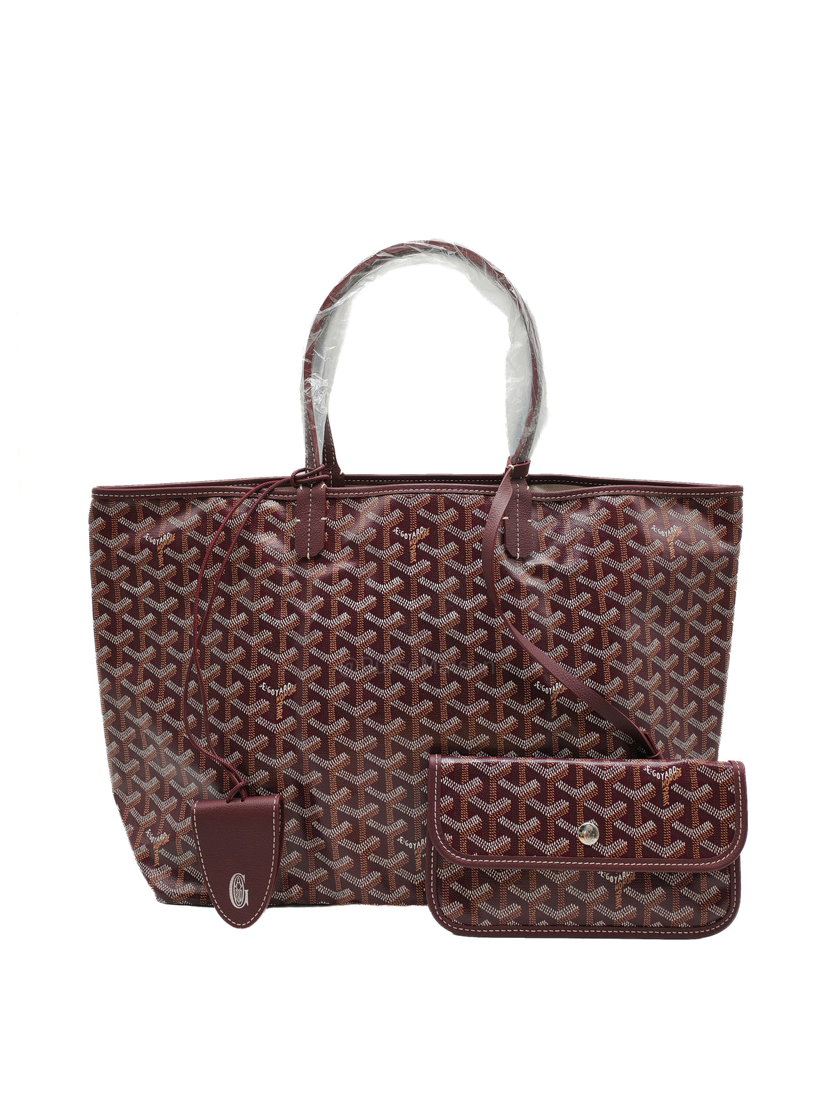 Goyard Saint Louis PM in Bordeaux Goyardine Canvas with Croc Universal Clip Charm | Purse Maison Luxury Bags Shop