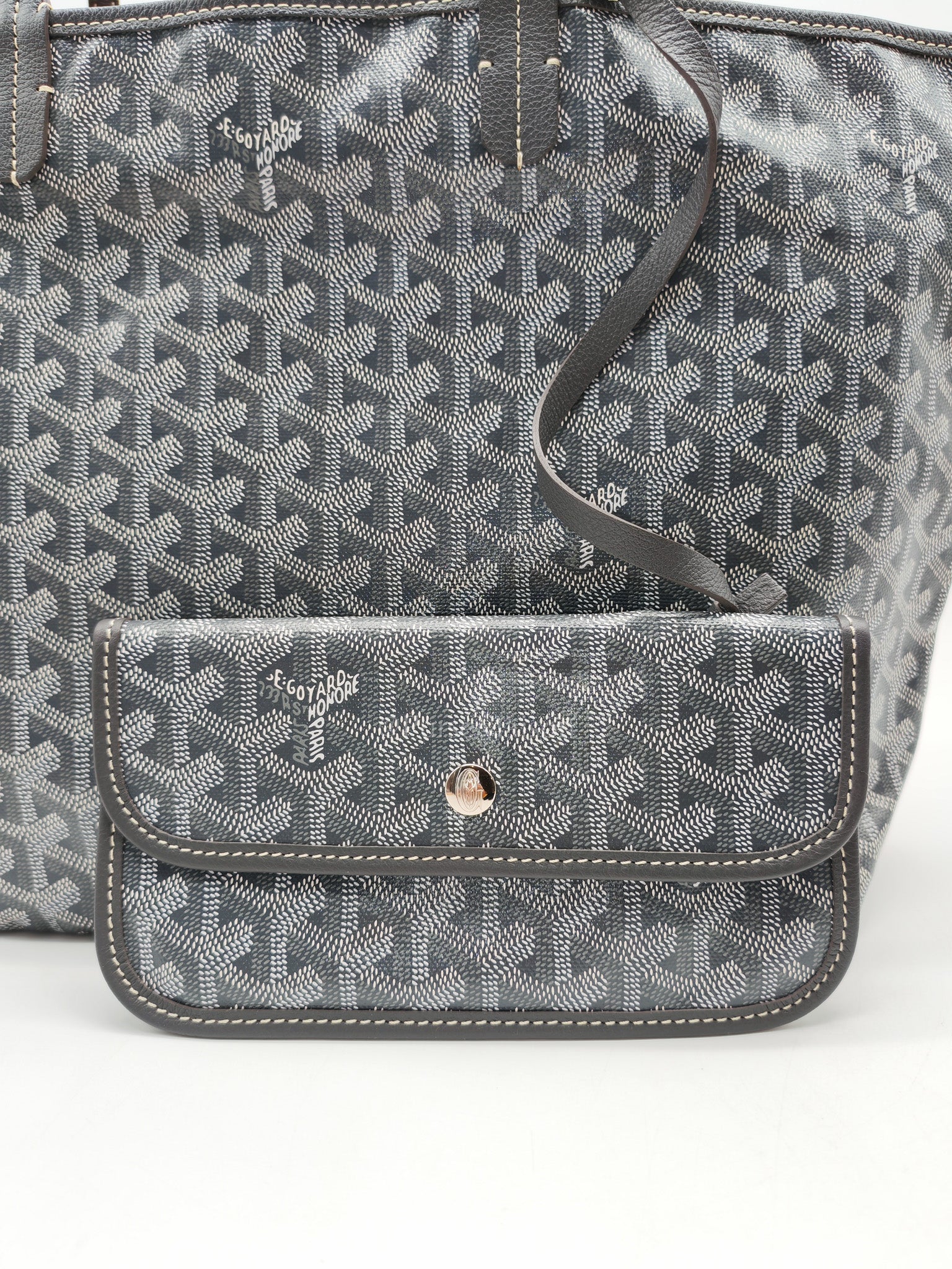 Goyard Saint Louis PM in Gray Goyardine Canvas | Purse Maison Luxury Bags Shop