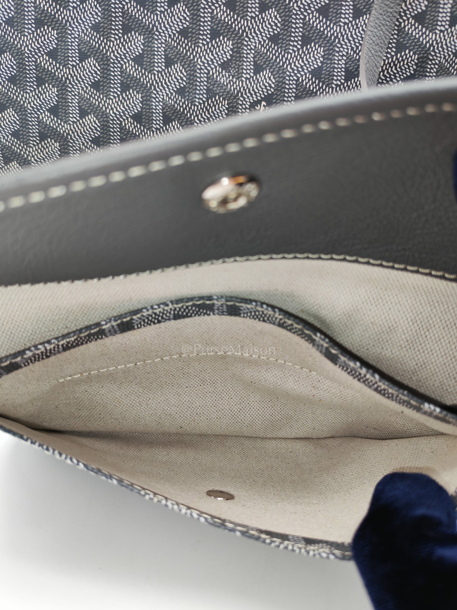 Goyard Saint Louis PM in Gray Goyardine Canvas | Purse Maison Luxury Bags Shop