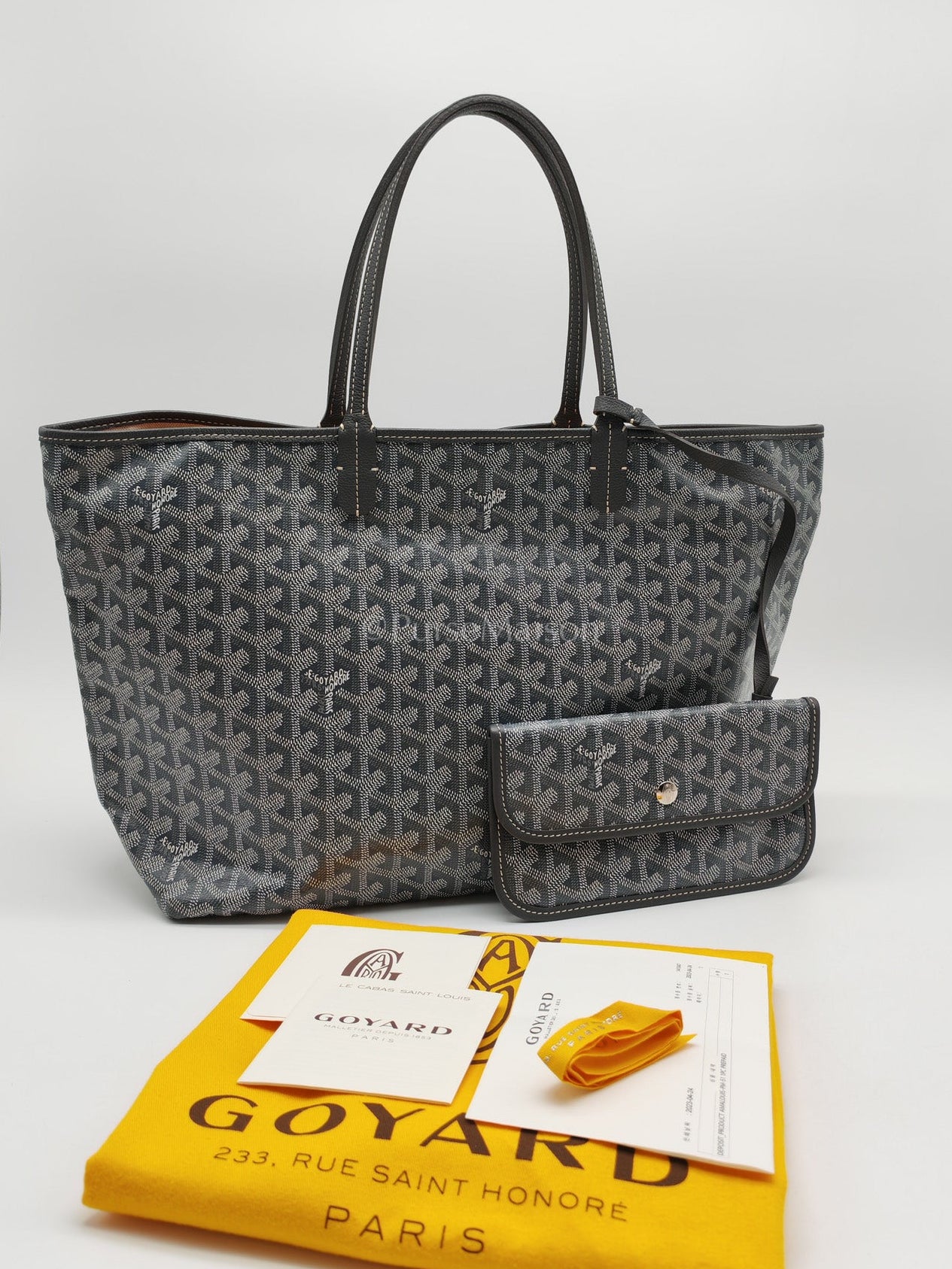 Goyard Saint Louis PM in Gray Goyardine Canvas | Purse Maison Luxury Bags Shop