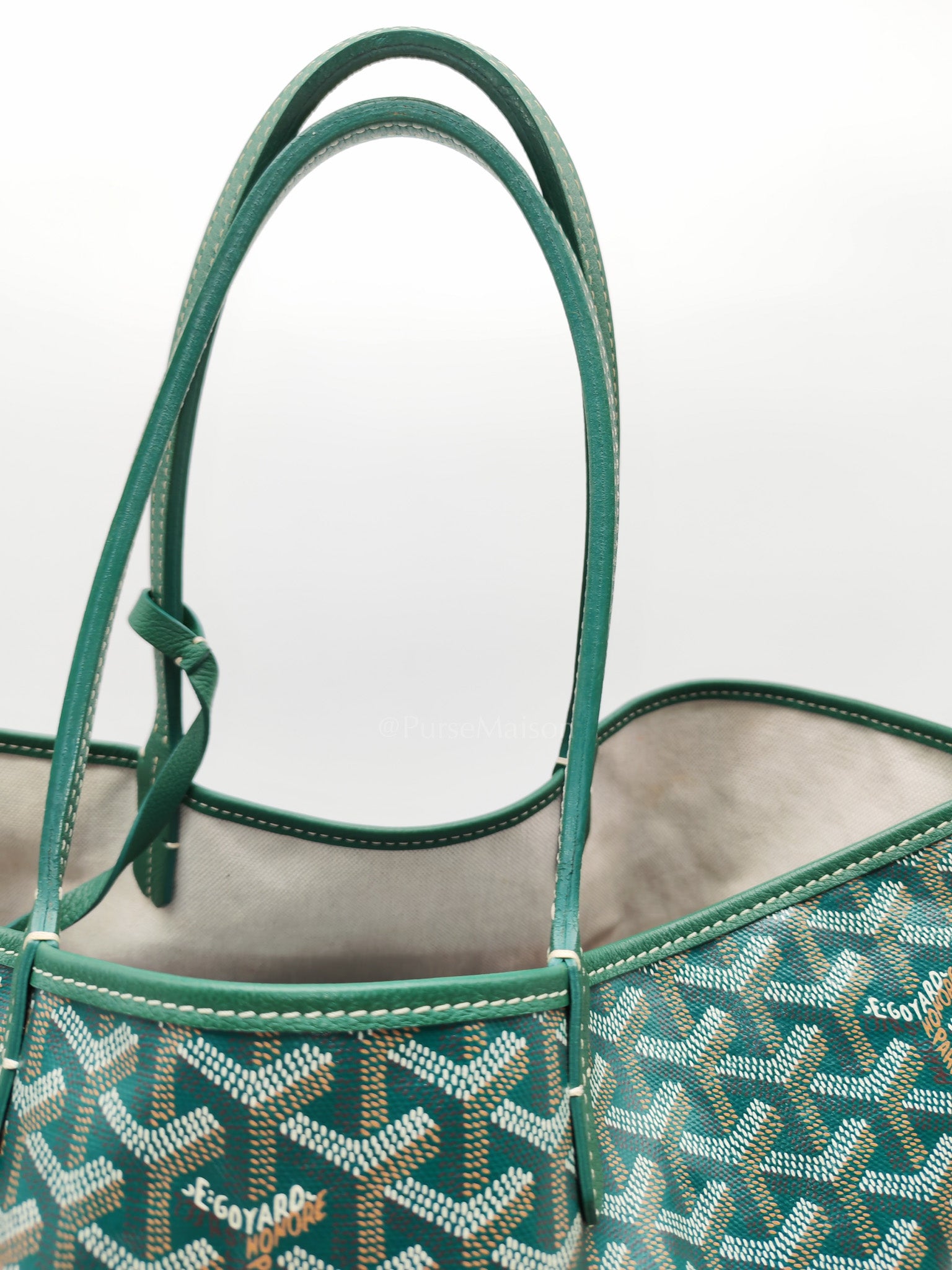 Goyard Saint Louis PM in Green Goyardine Canvas Tote Bag
