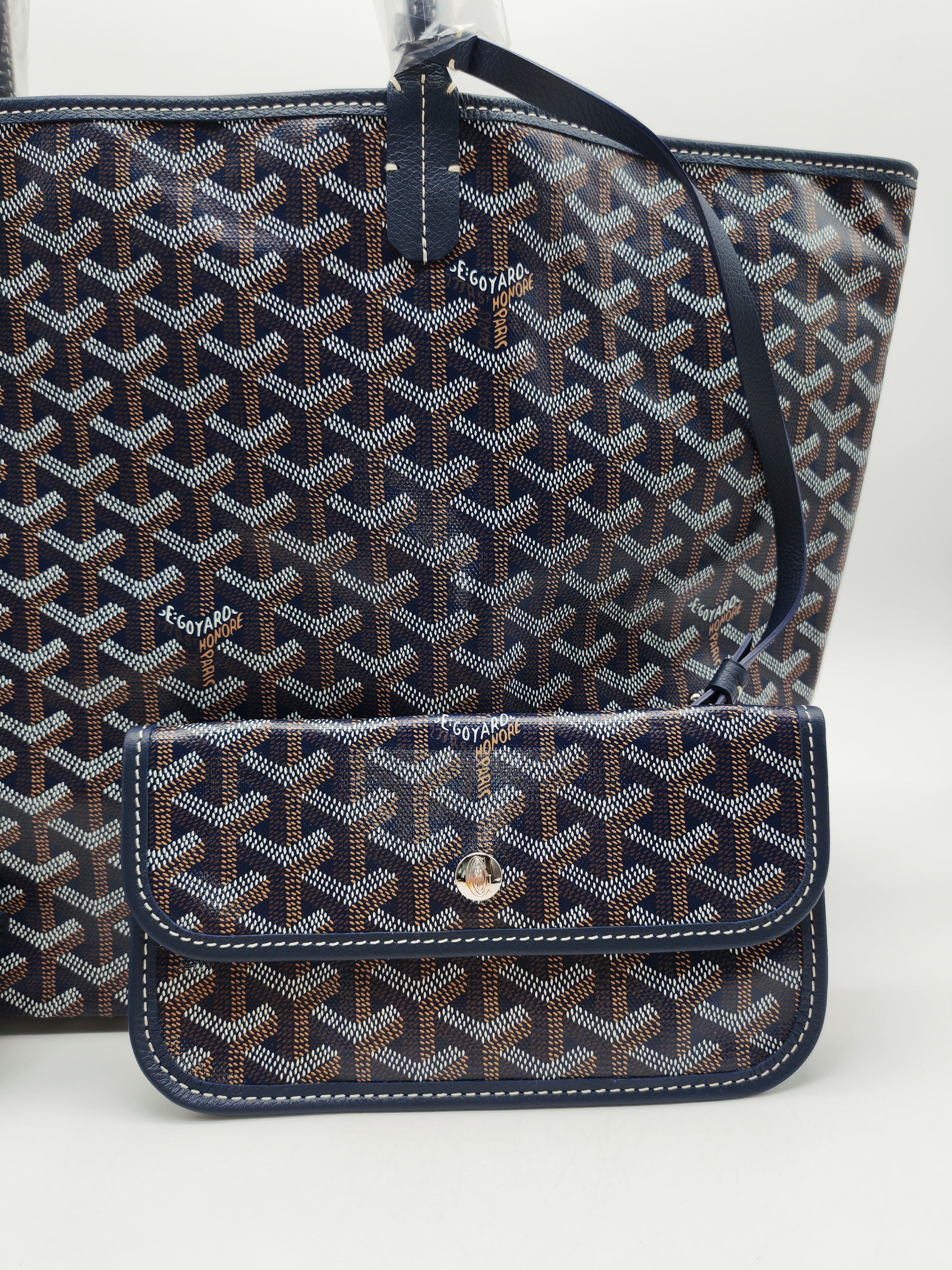 Goyard Saint Louis PM in Navy Blue Goyardine Canvas with