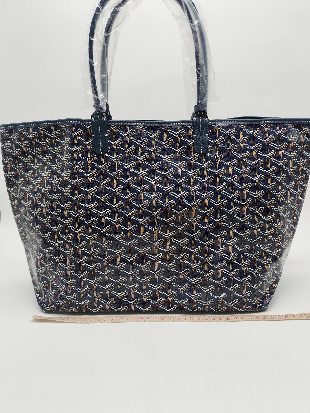 Goyard Saint Louis PM in Navy Blue Goyardine Canvas with Croc Universal Clip Charm | Purse Maison Luxury Bags Shop