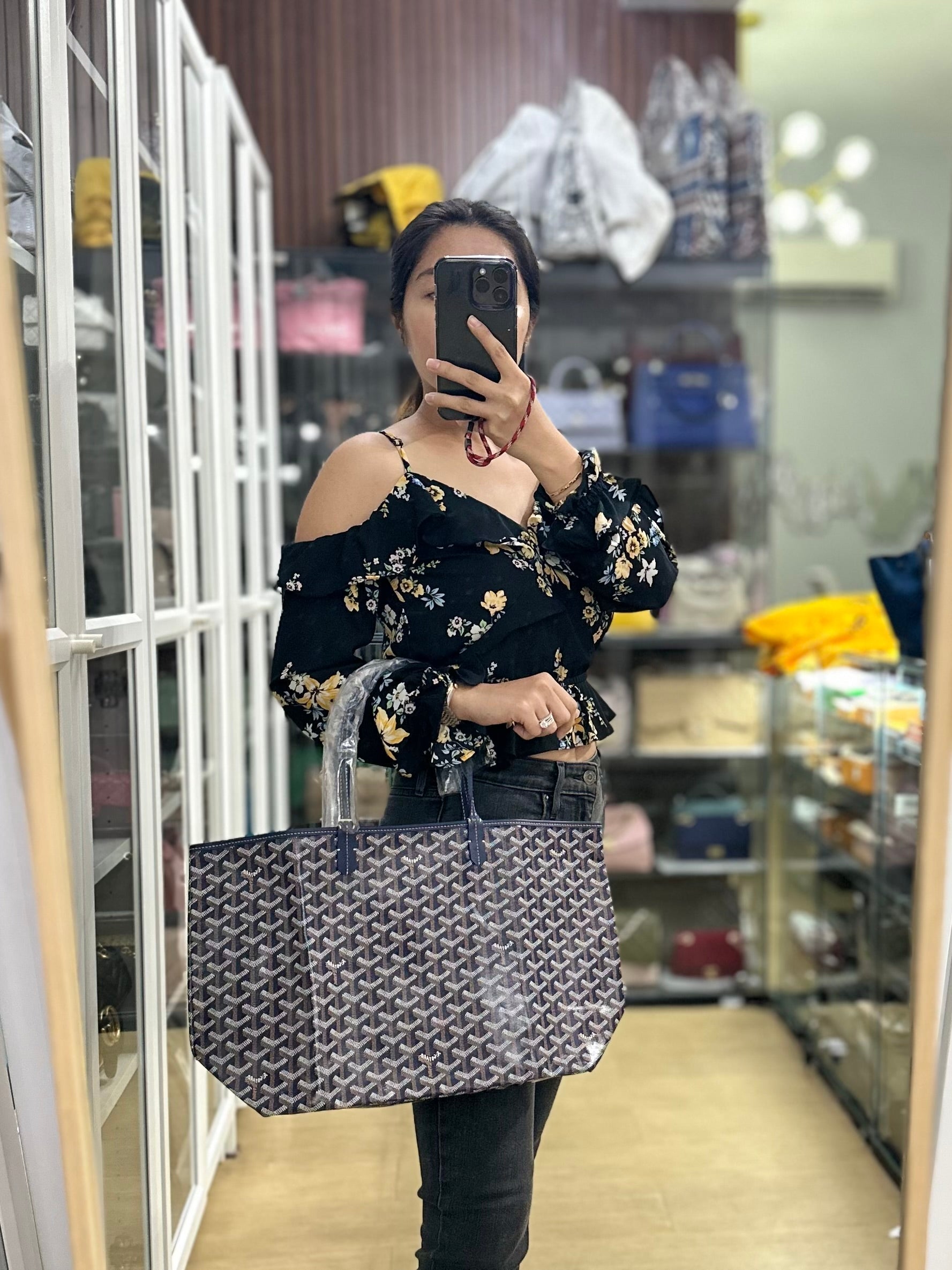 Saint Louis PM Tote Bag Bleu Marine (Navy Blue) | Purse Maison Luxury Bags Shop