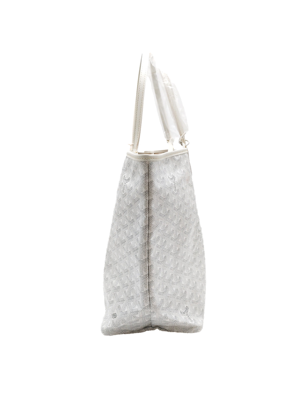 Goyard Saint Louis PM in White Goyardine Canvas with Croc Universal Clip Charm | Purse Maison Luxury Bags Shop
