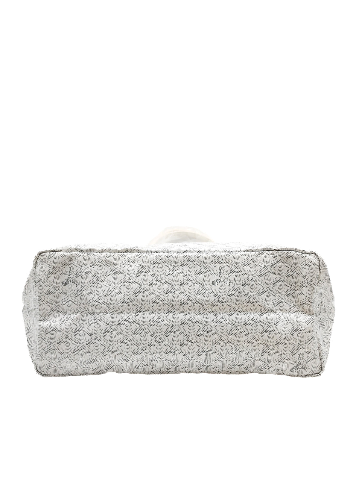 Goyard Saint Louis PM in White Goyardine Canvas with Croc Universal Clip Charm | Purse Maison Luxury Bags Shop