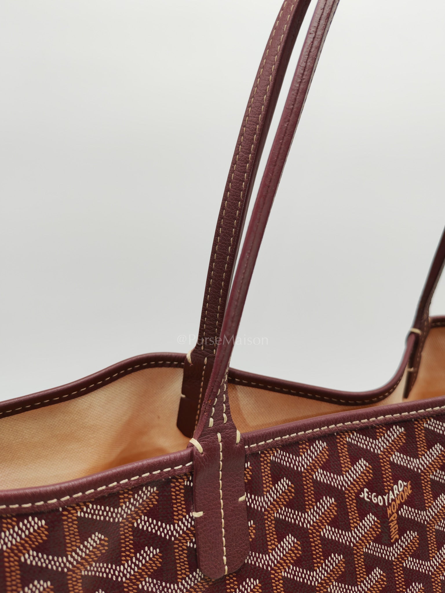 Goyard Saint Louis PM Tote Bag in Burgundy Goyardine Canvas | Purse Maison Luxury Bags Shop