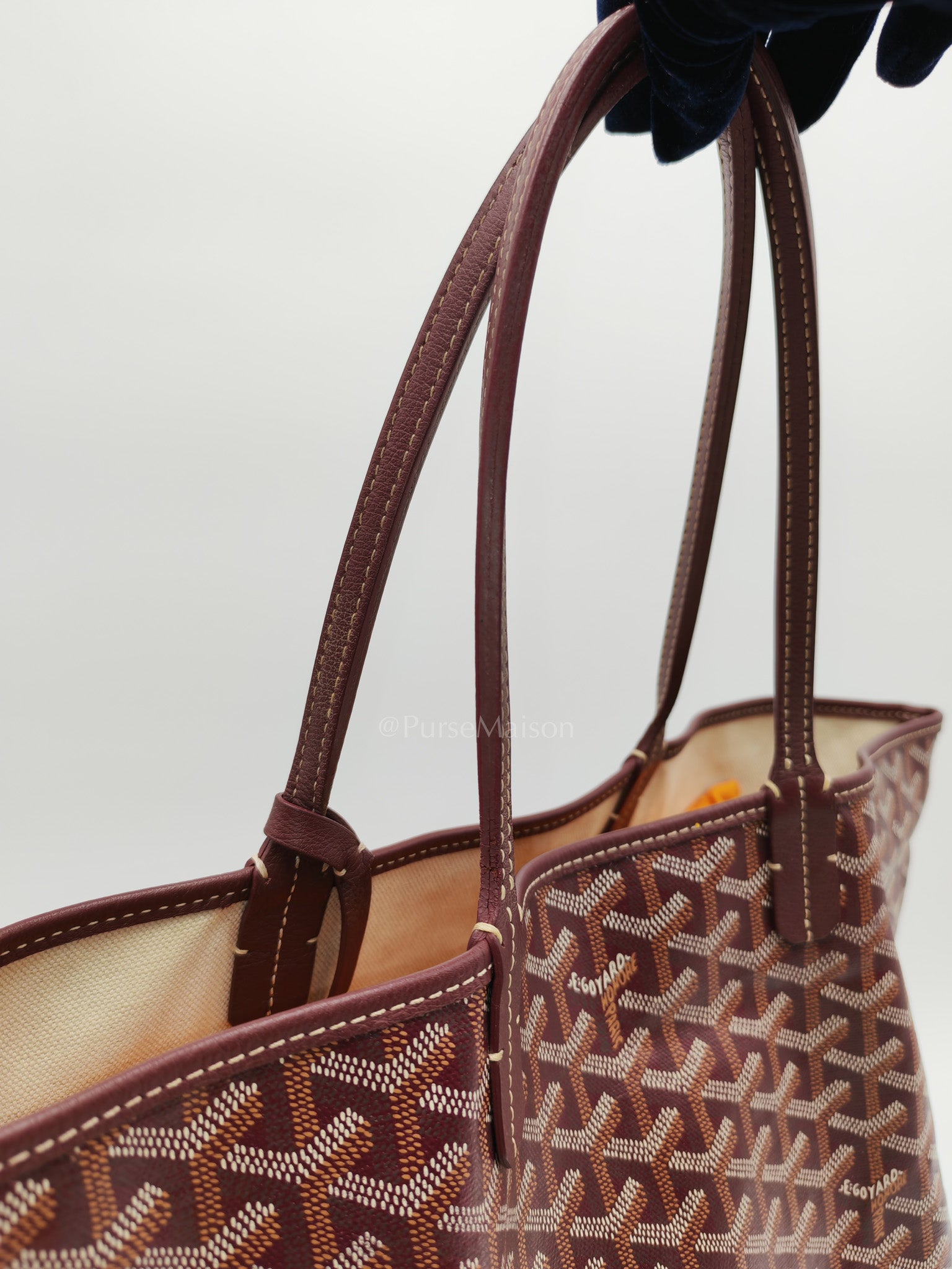 Goyard Saint Louis PM Tote Bag in Burgundy Goyardine Canvas | Purse Maison Luxury Bags Shop