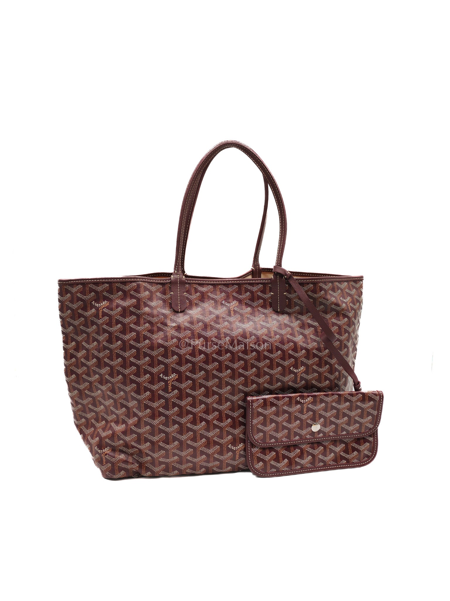 Goyard Saint Louis PM Tote Bag in Burgundy Goyardine Canvas | Purse Maison Luxury Bags Shop