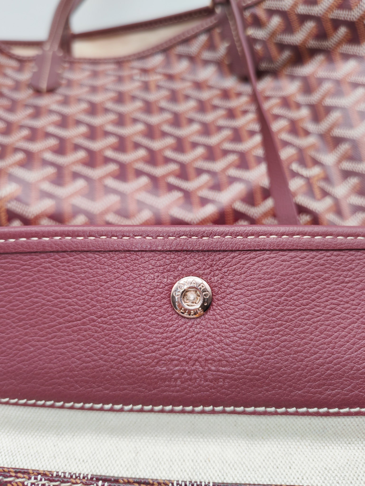Goyard Saint Louis PM Tote Bag in Burgundy Goyardine Canvas | Purse Maison Luxury Bags Shop