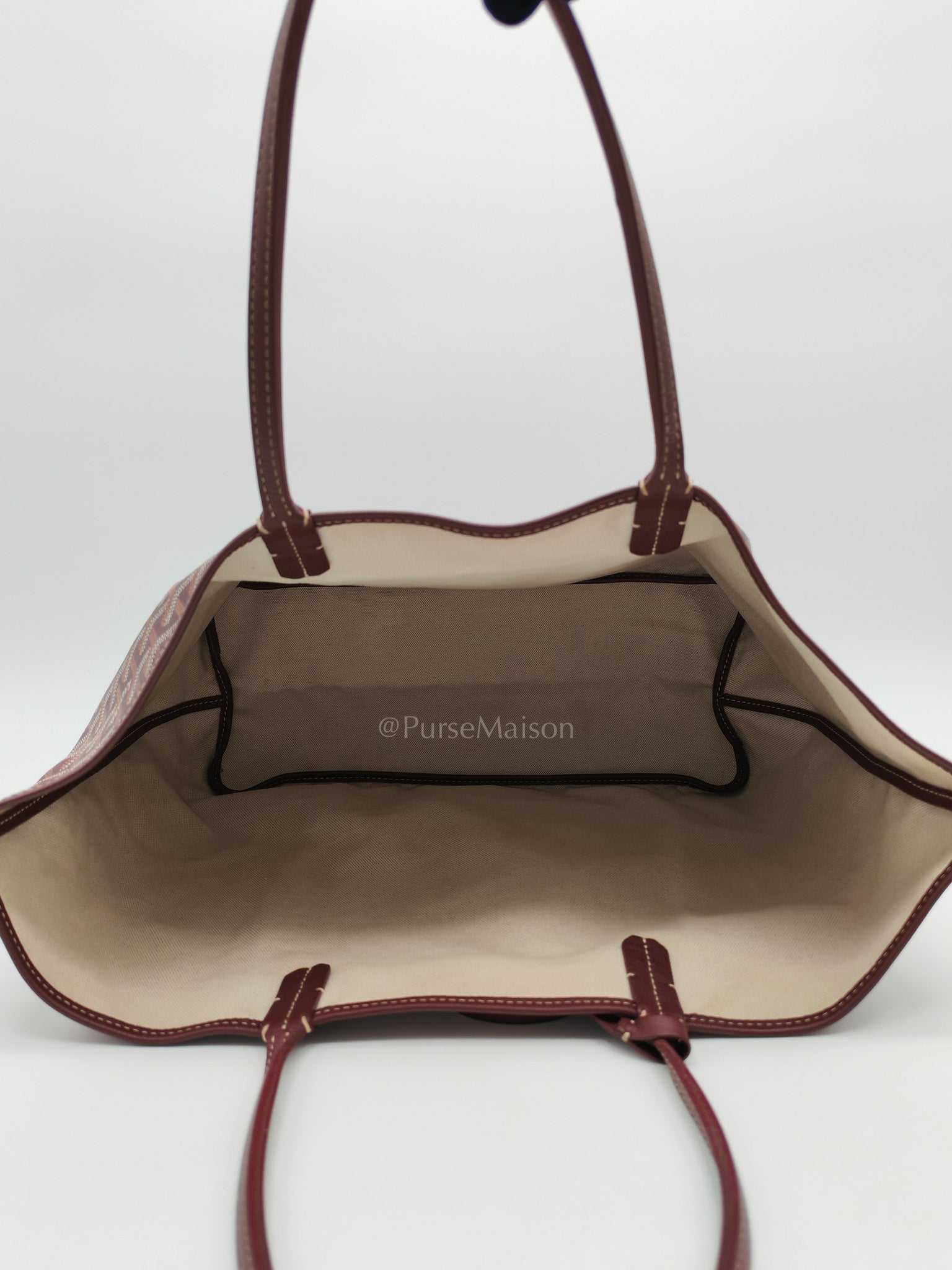 Goyard Saint Louis PM Tote Bag in Burgundy Goyardine Canvas | Purse Maison Luxury Bags Shop