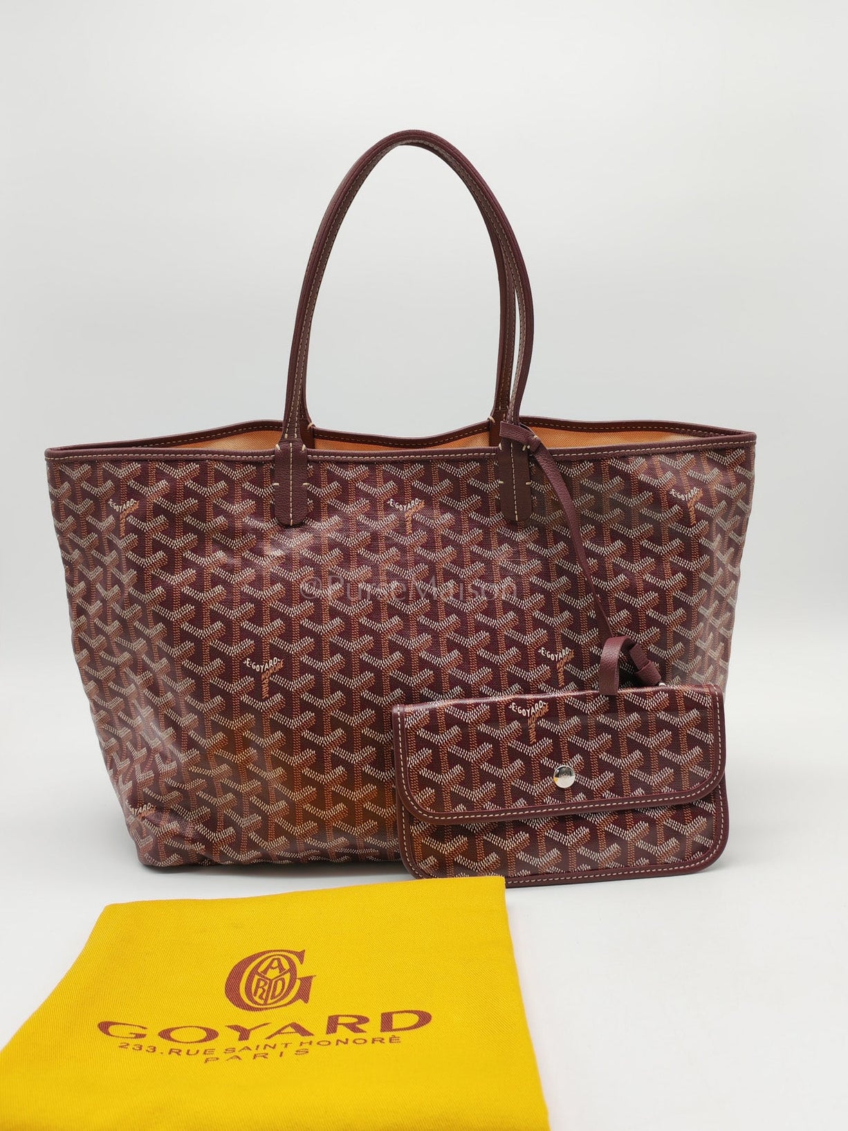 Goyard Saint Louis PM Tote Bag in Burgundy Goyardine Canvas | Purse Maison Luxury Bags Shop