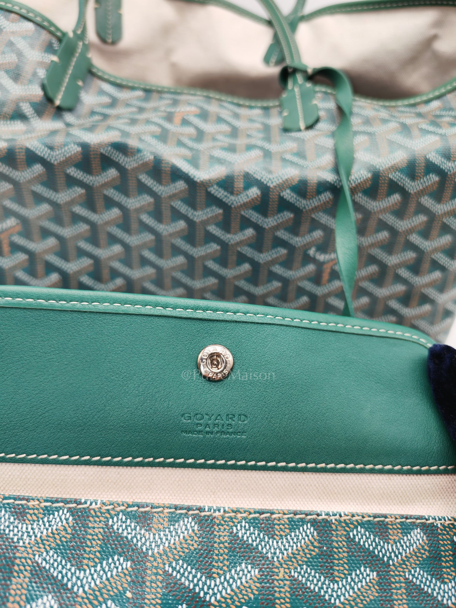 Goyard Saint Louis PM Tote Bag in Green Goyardine Canvas | Purse Maison Luxury Bags Shop