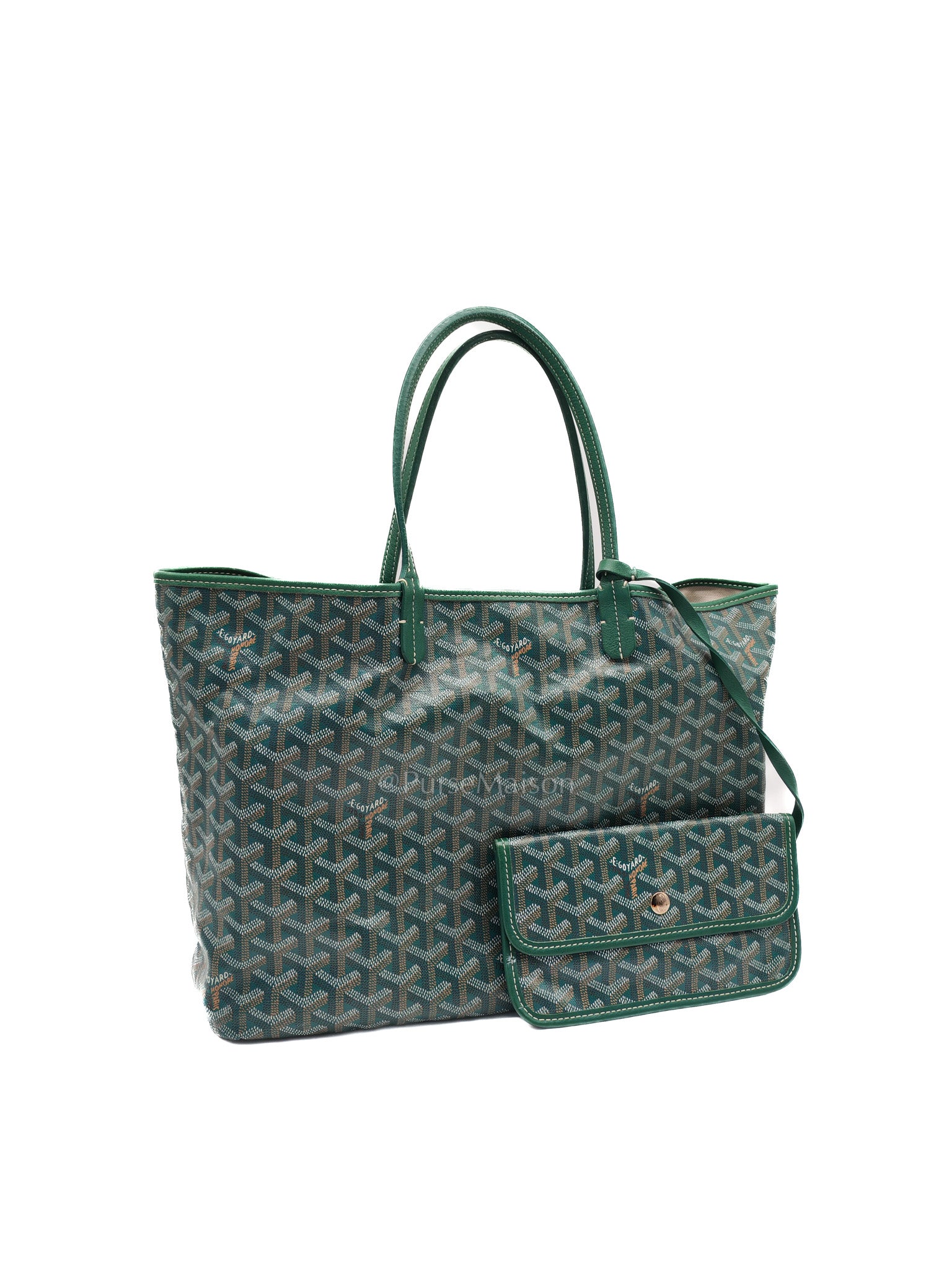 Goyard Saint Louis PM Tote Bag in Green Goyardine Canvas | Purse Maison Luxury Bags Shop