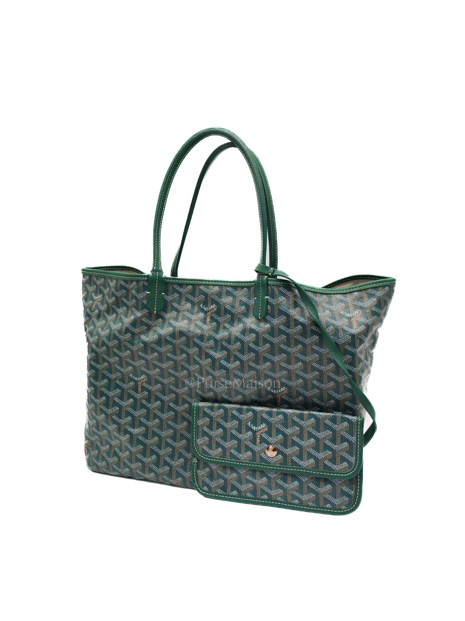 Goyard Saint Louis PM Tote Bag in Green Goyardine Canvas | Purse Maison Luxury Bags Shop