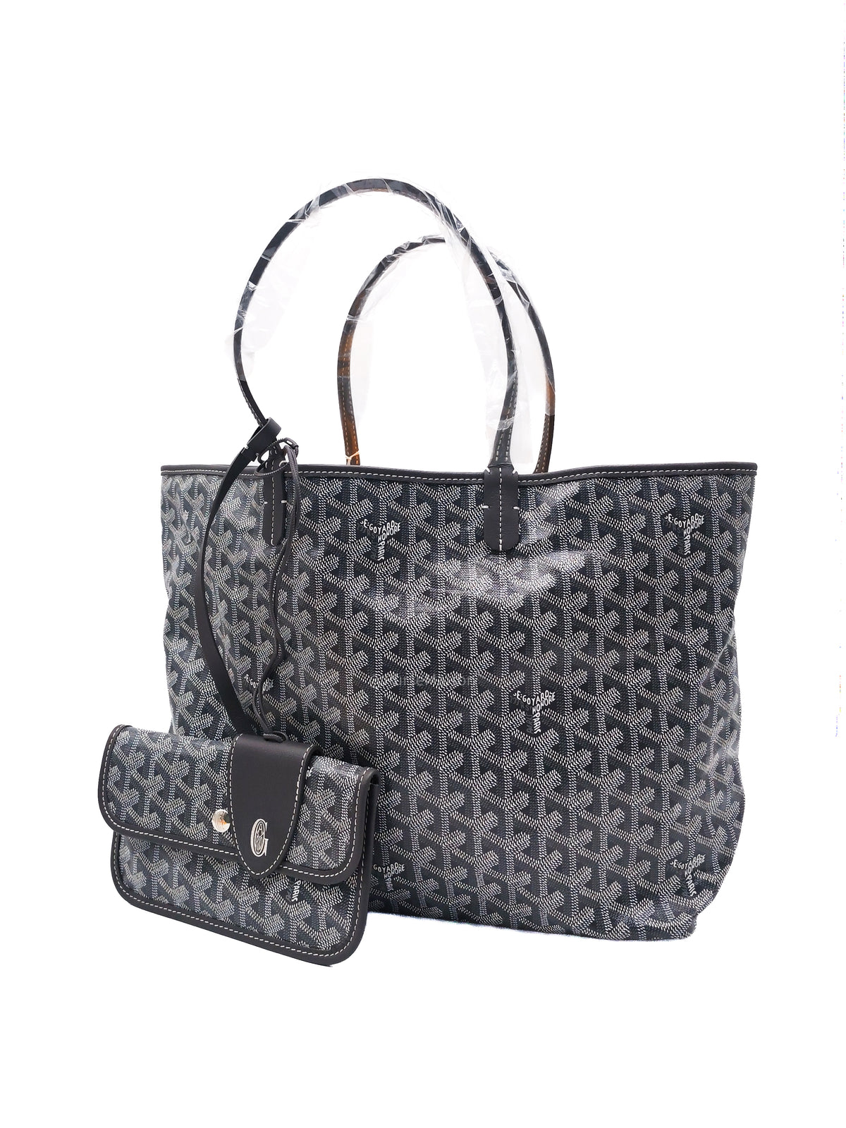 Goyard Saint Louis PM Tote Bag in Gris/Grey Goyardine Canvas with Croc Universel Clip Charm | Purse Maison Luxury Bags Shop