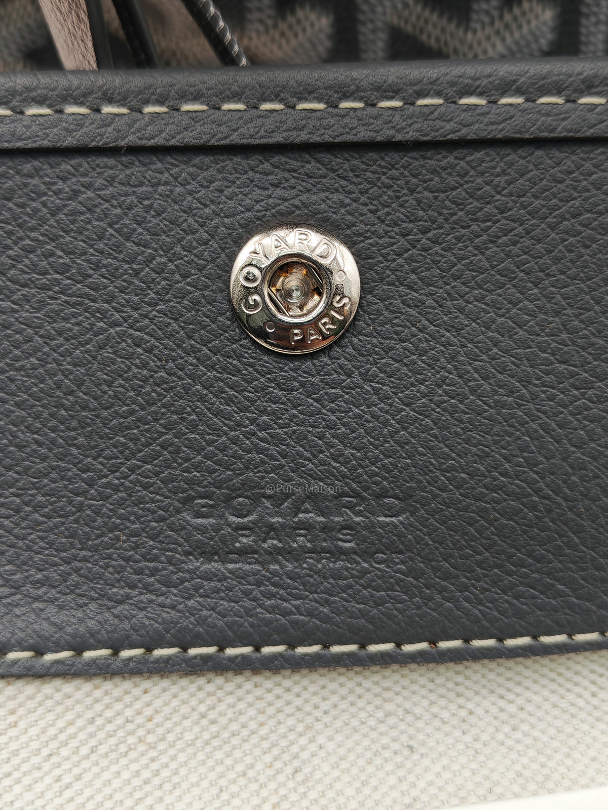 Goyard Saint Louis PM Tote Bag in Gris/Grey Goyardine Canvas with Croc Universel Clip Charm | Purse Maison Luxury Bags Shop