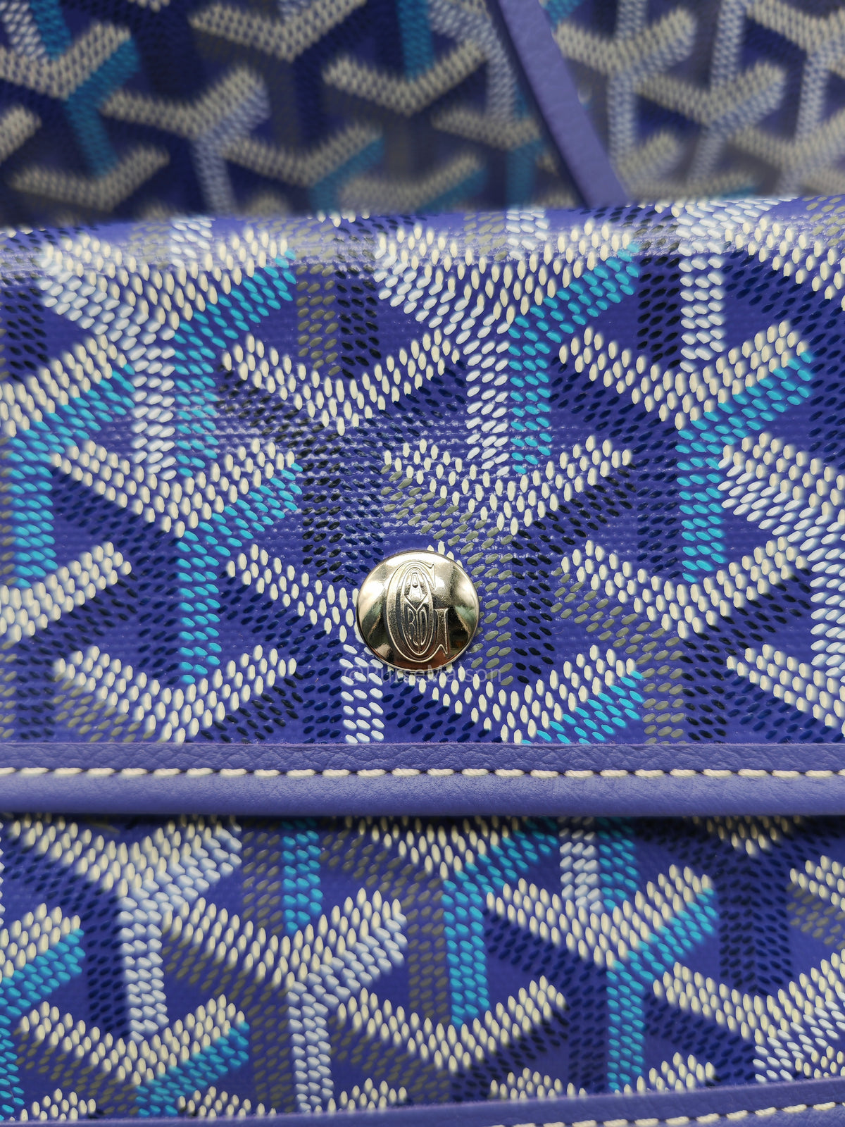 Goyard Saint Louis PM Tote Bag in Multicolored Blueberry Purple Canvas Limited Edition with Croc Universel Clip Charm | Purse Maison Luxury Bags Shop