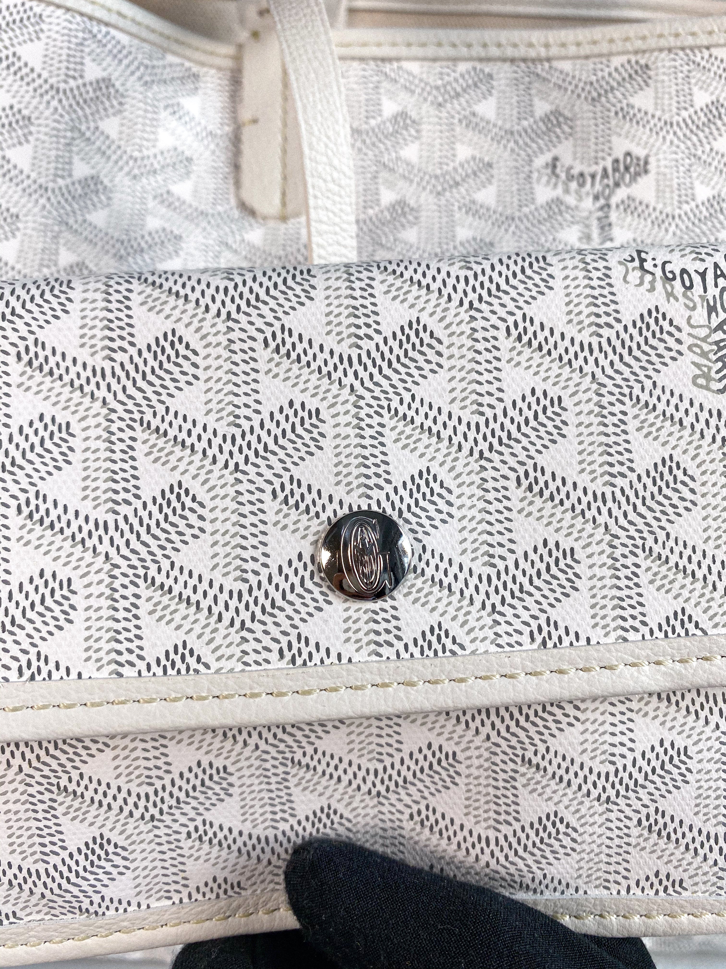 Goyard St.Louis PM White Goyardine Canvas – Apalboutique