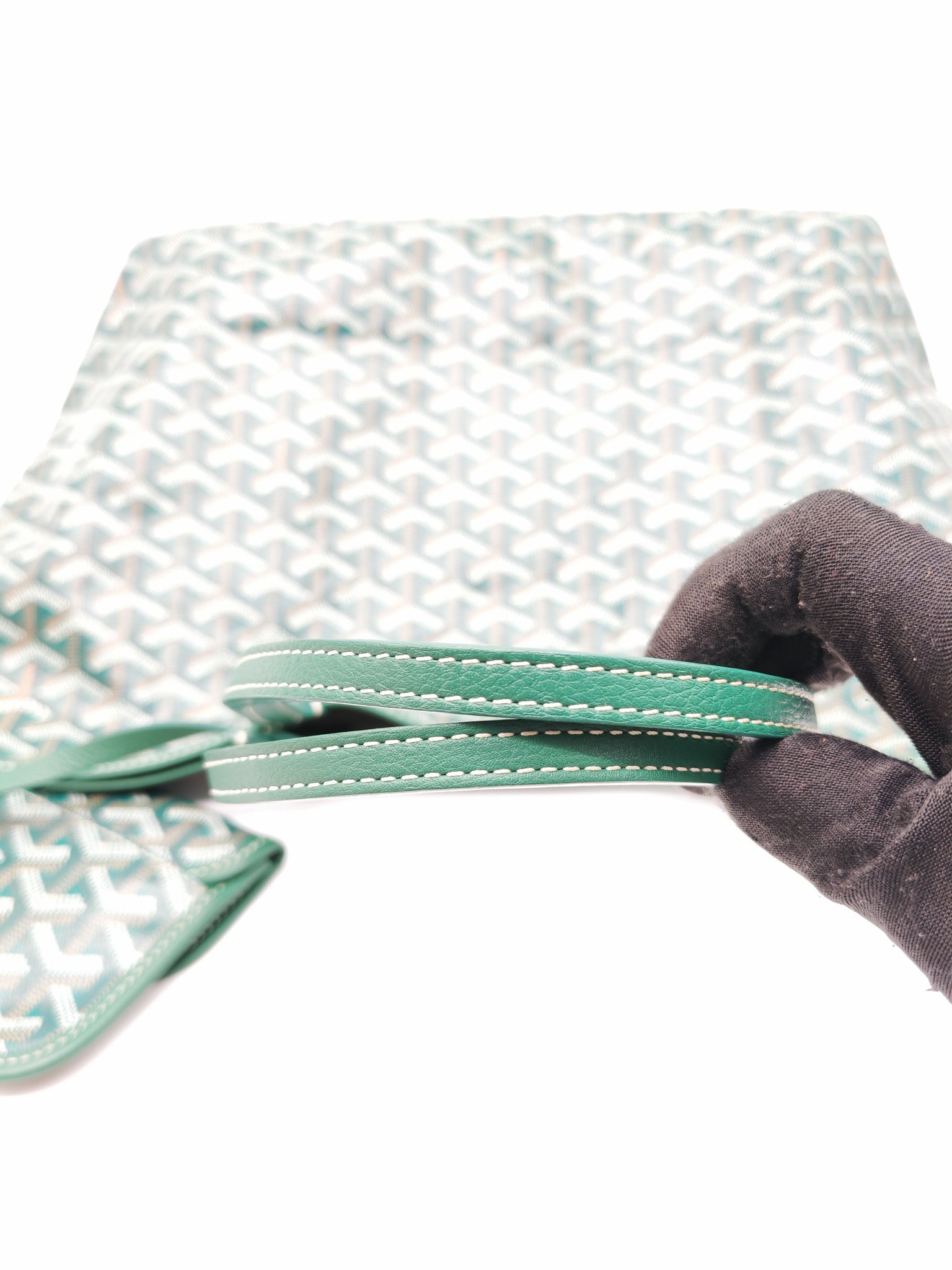 Goyard Saint Louis PM with Croc Universal Clip Charm in Green Goyardine Canvas | Purse Maison Luxury Bags Shop