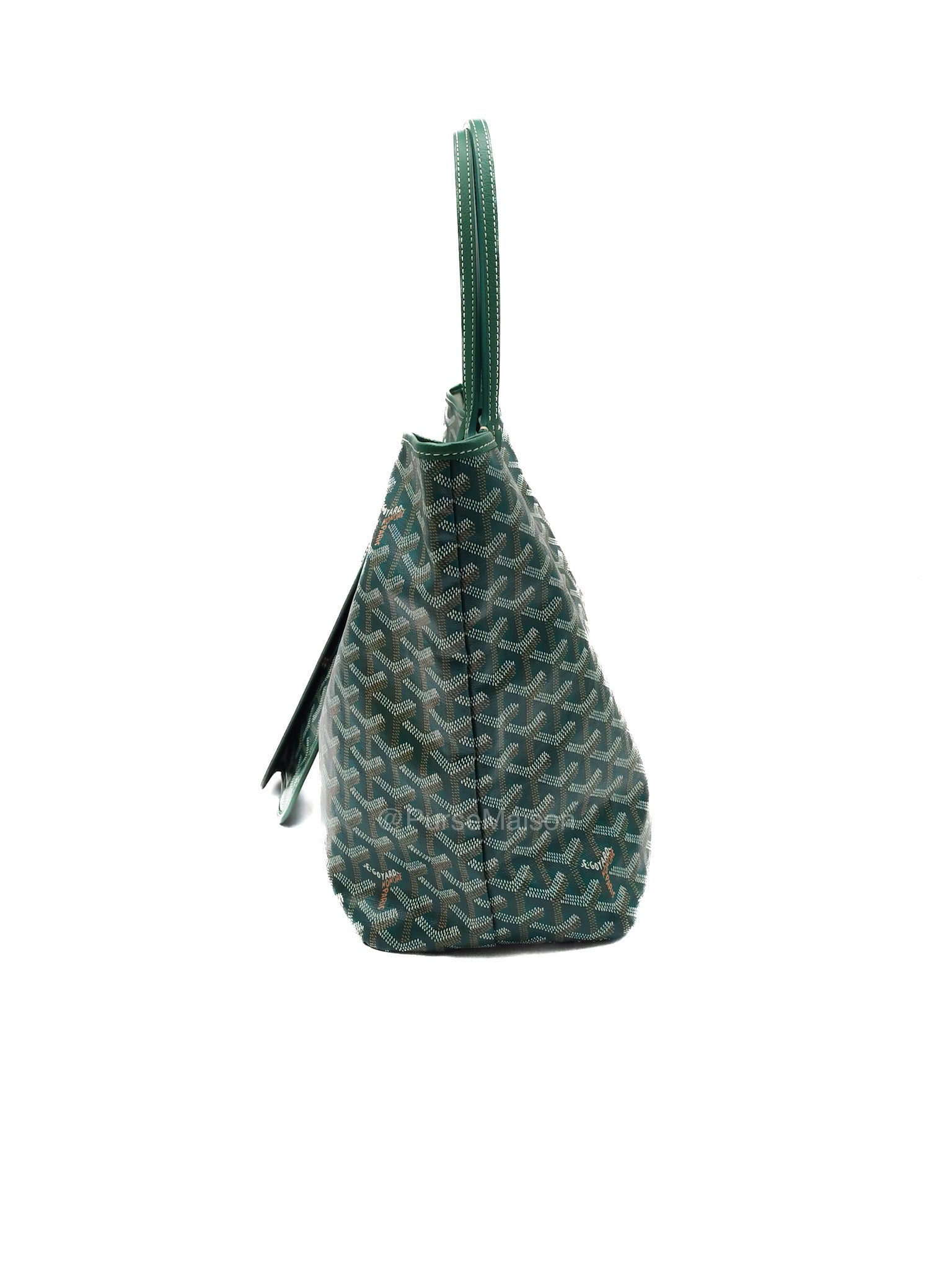 Goyard Saint Louis PM with Croc Universal Clip Charm in Green Goyardine Canvas | Purse Maison Luxury Bags Shop