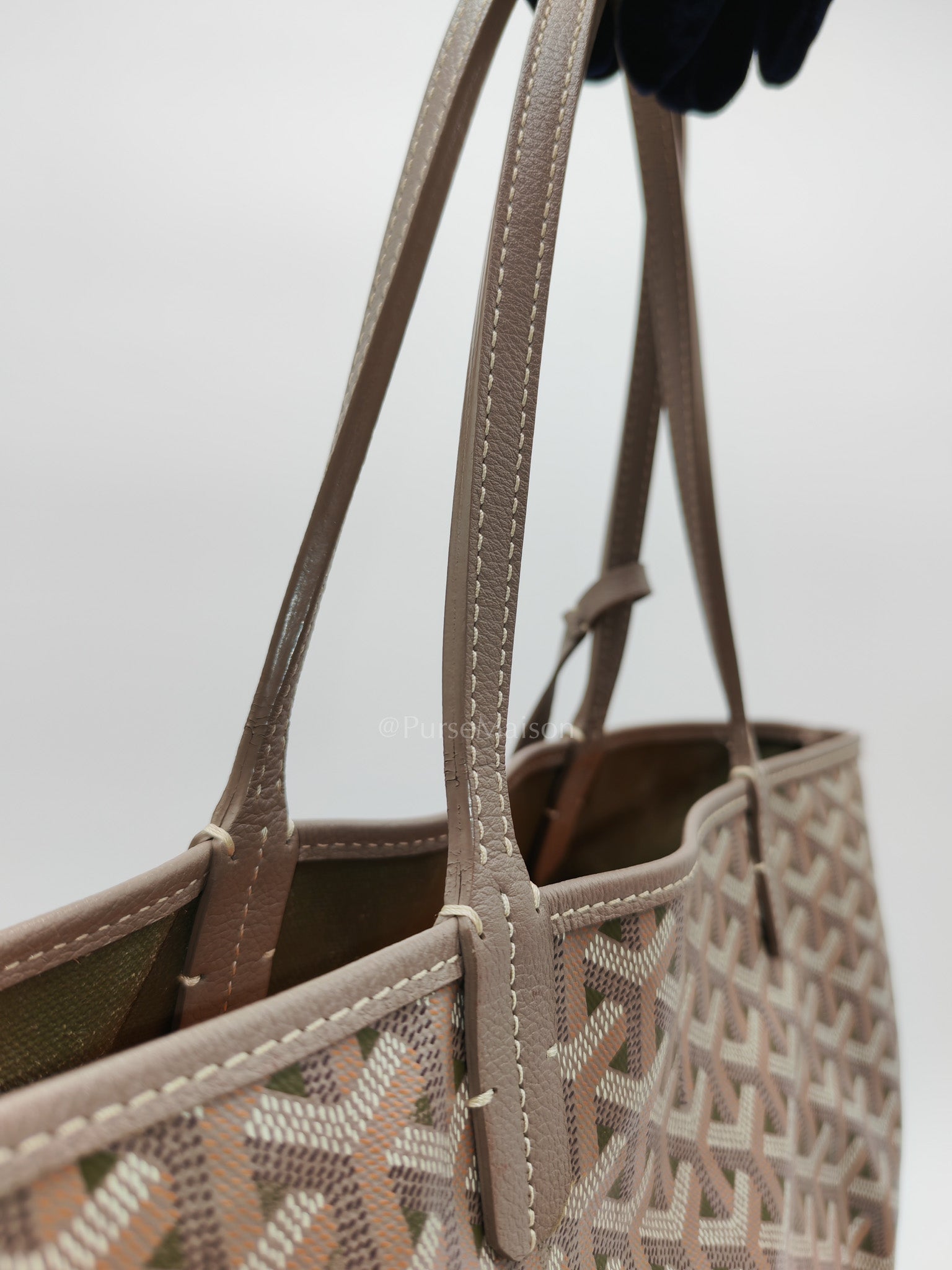 Goyard Saint Louis Tote Bag Pm in Claire-Voie Khaki Goyardine Canvas | Purse Maison Luxury Bags Shop