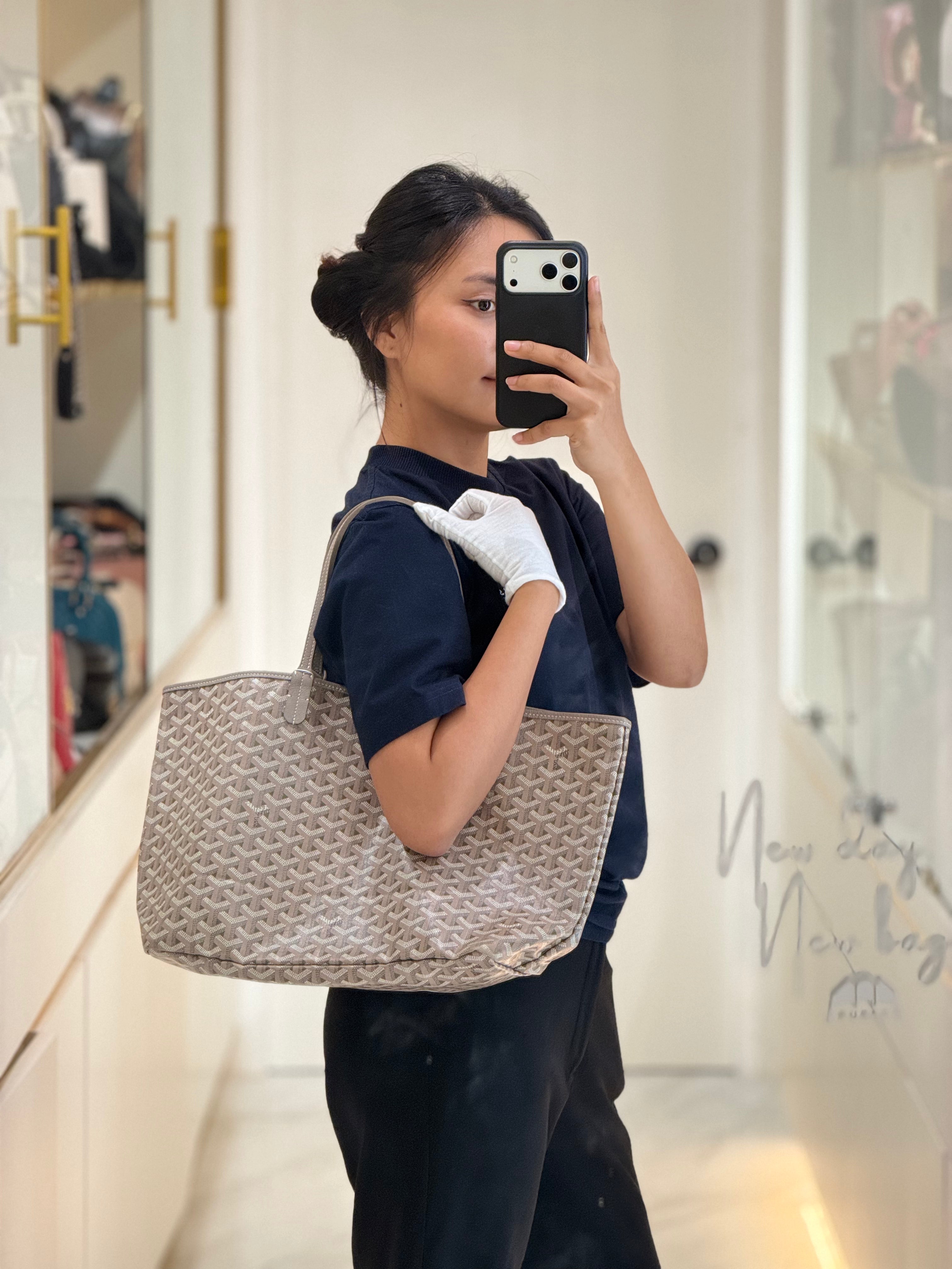 Goyard Saint Louis Tote Bag Pm in Claire-Voie Khaki Goyardine Canvas | Purse Maison Luxury Bags Shop
