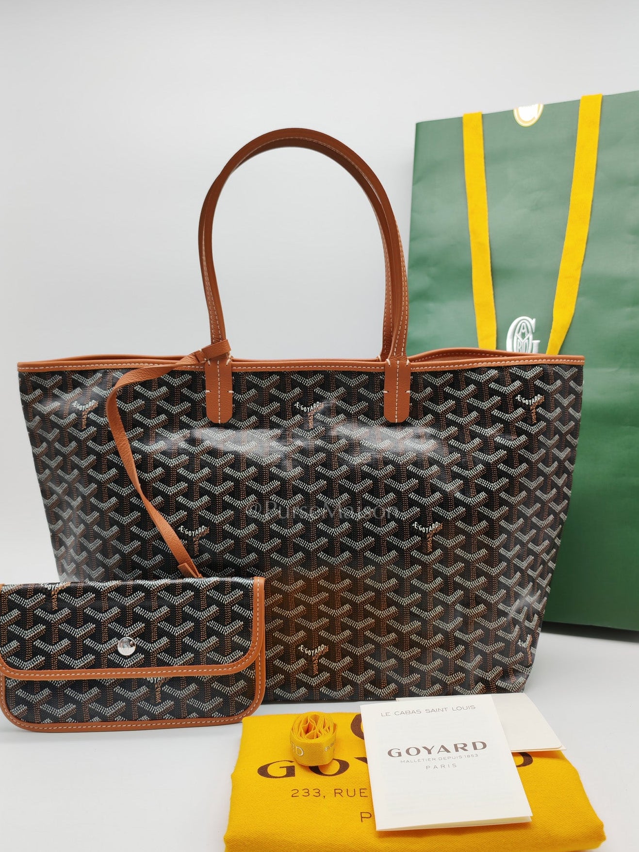 Goyard Saint Louis Tote Bag Pm in Tan Goyardine Canvas | Purse Maison Luxury Bags Shop