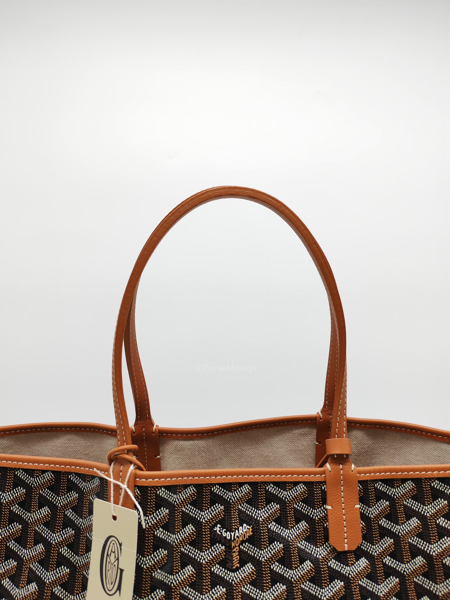 Goyard Saint Louis Tote Bag PM in Tan Goyardine Canvas with Croc Universal Clip Charm | Purse Maison Luxury Bags Shop