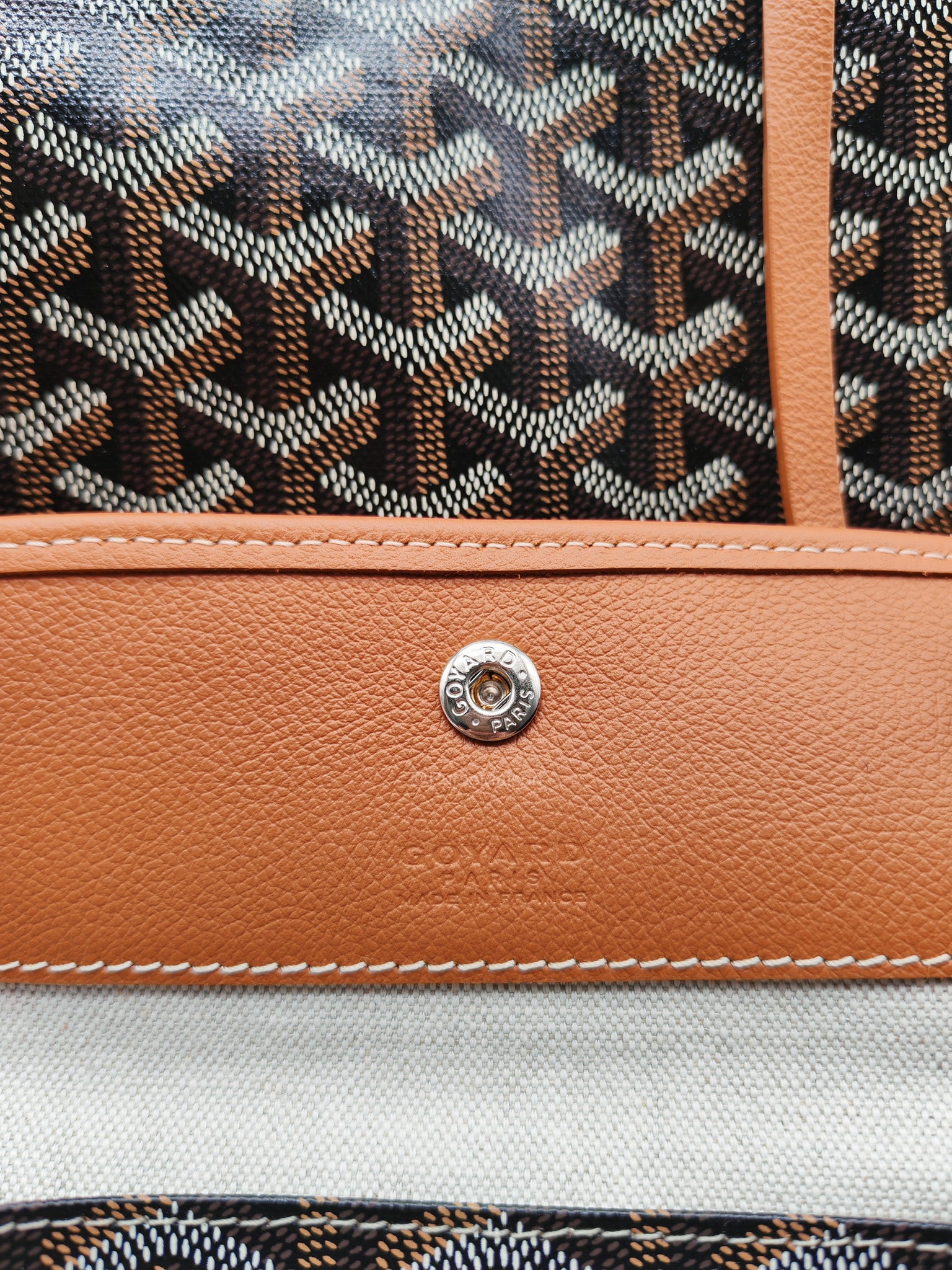 Goyard Saint Louis Tote Bag PM in Tan Goyardine Canvas with Croc Universal Clip Charm | Purse Maison Luxury Bags Shop