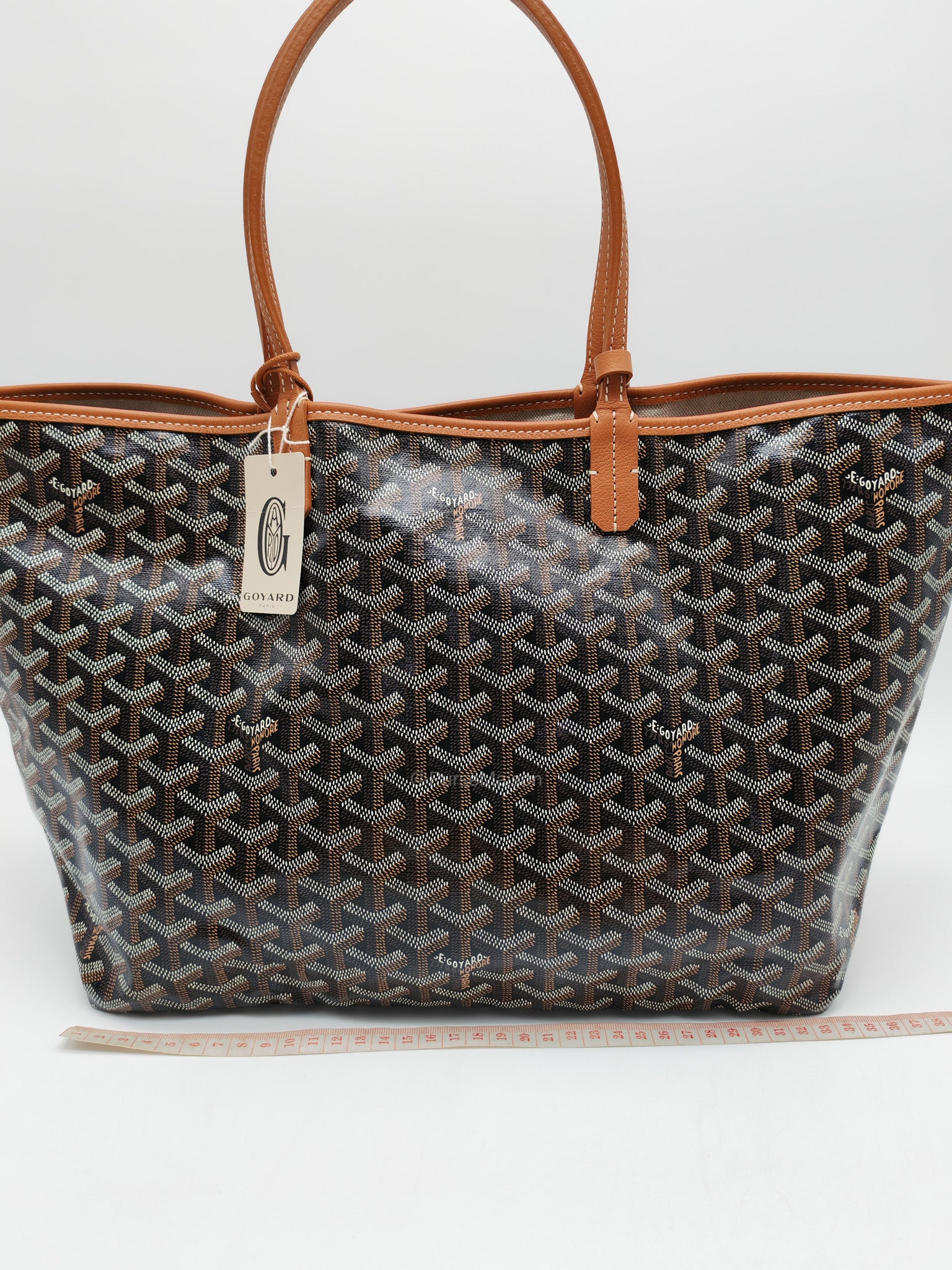 Goyard Saint Louis Tote Bag PM in Tan Goyardine Canvas with Croc Universal Clip Charm | Purse Maison Luxury Bags Shop