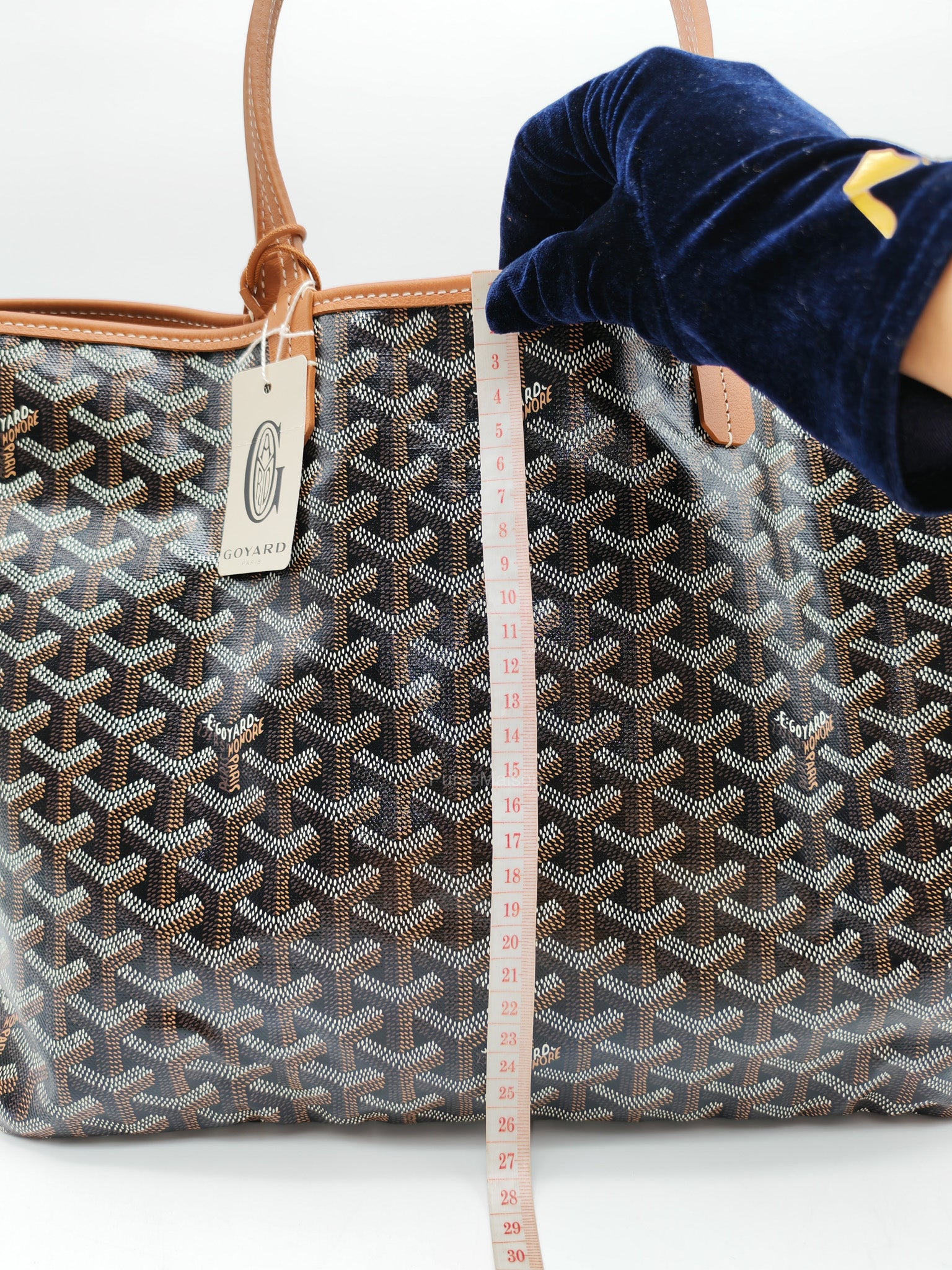 Goyard Saint Louis Tote Bag PM in Tan Goyardine Canvas with Croc Universal Clip Charm | Purse Maison Luxury Bags Shop