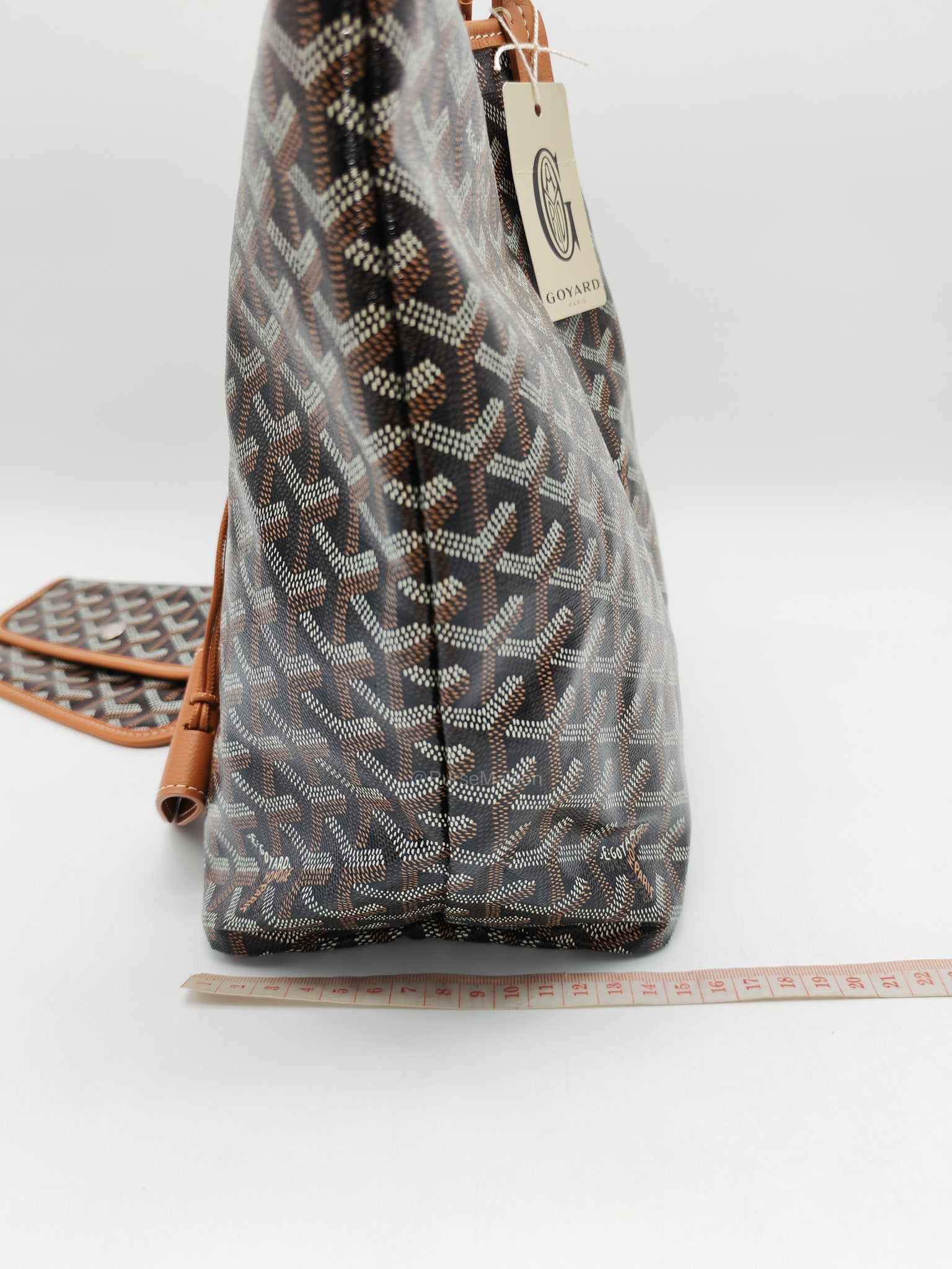 Goyard Saint Louis Tote Bag PM in Tan Goyardine Canvas with Croc Universal Clip Charm | Purse Maison Luxury Bags Shop