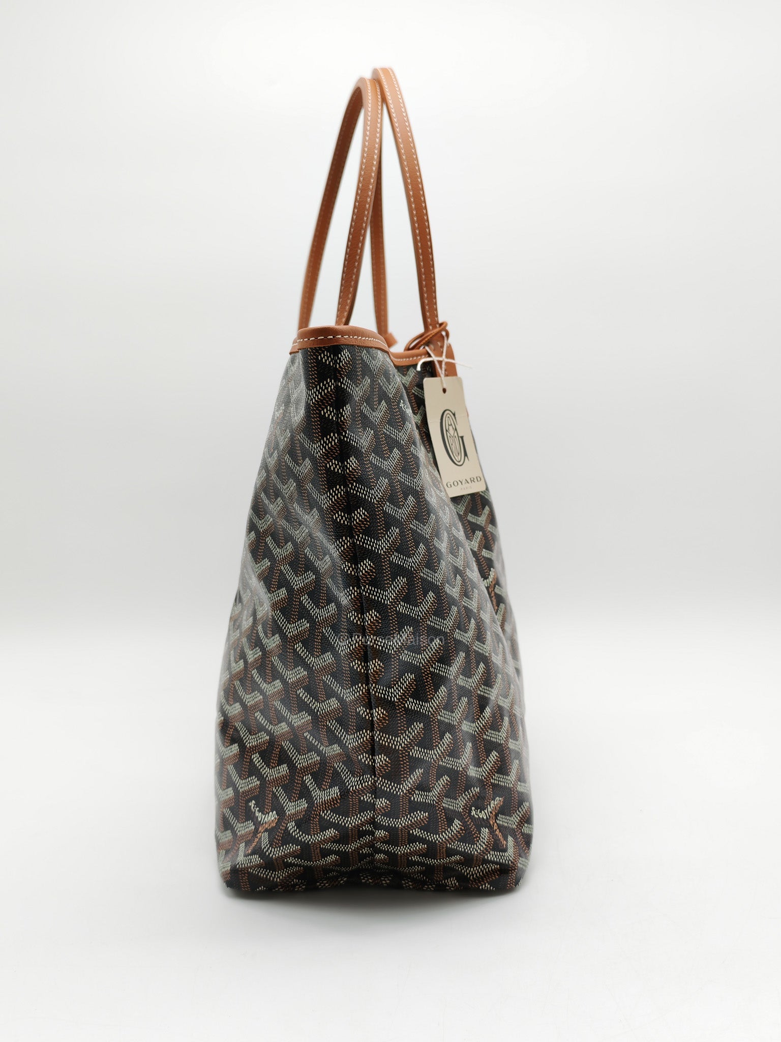Goyard Saint Louis Tote Bag PM in Tan Goyardine Canvas with Croc Universal Clip Charm | Purse Maison Luxury Bags Shop