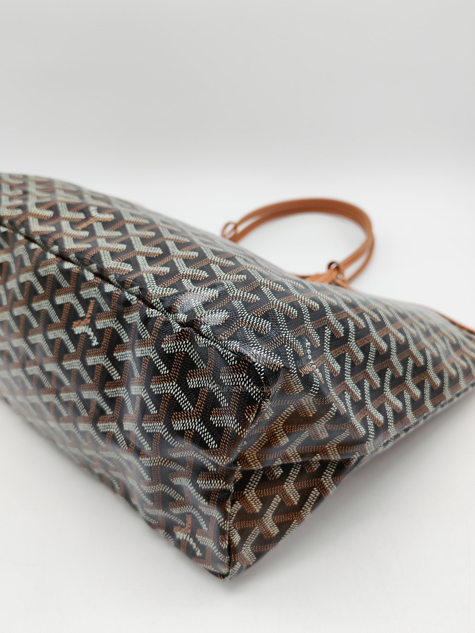 Goyard Saint Louis Tote Bag PM in Tan Goyardine Canvas with Croc Universal Clip Charm | Purse Maison Luxury Bags Shop